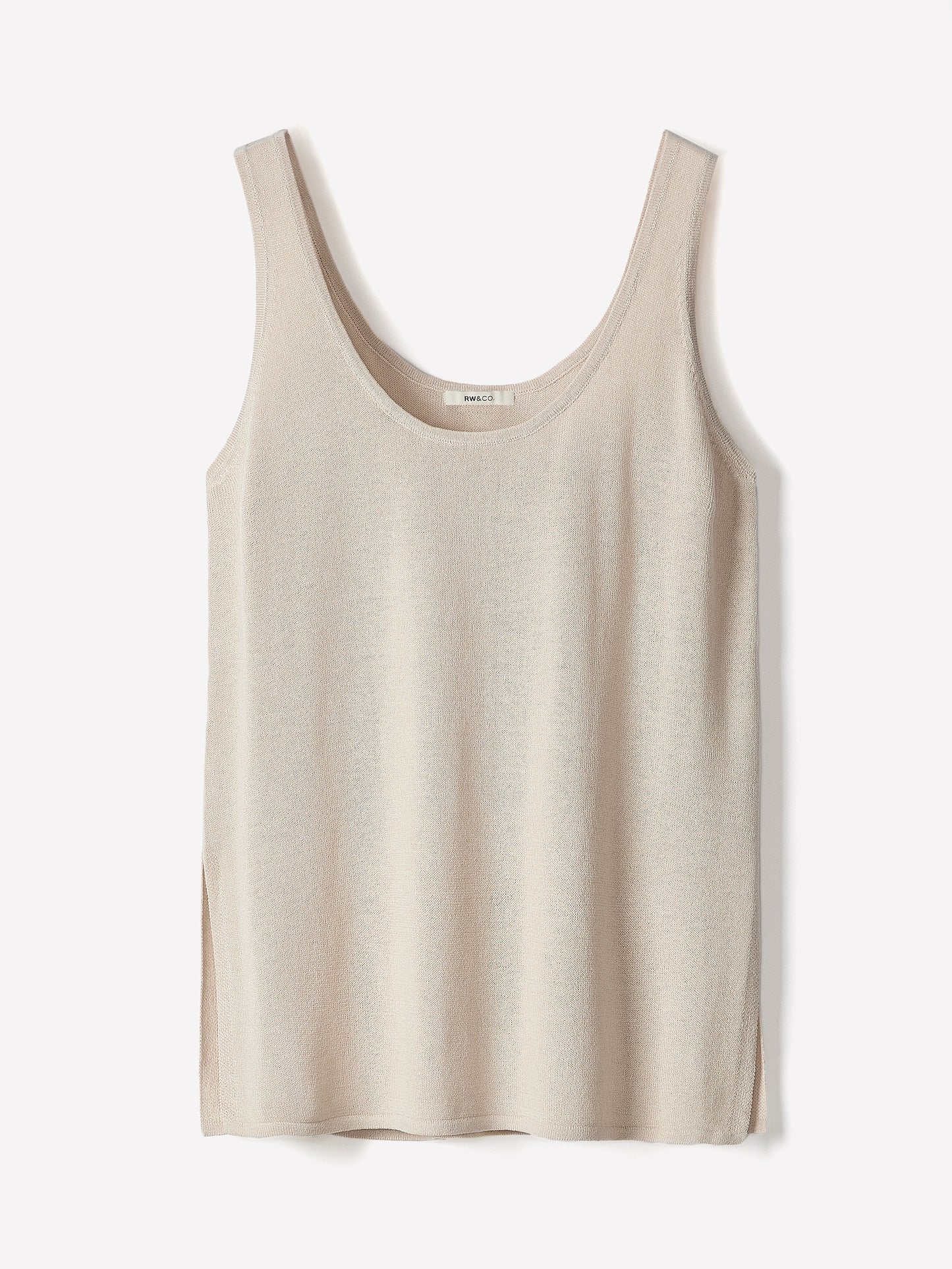 Linen-Blend U-Neck Loose Tank