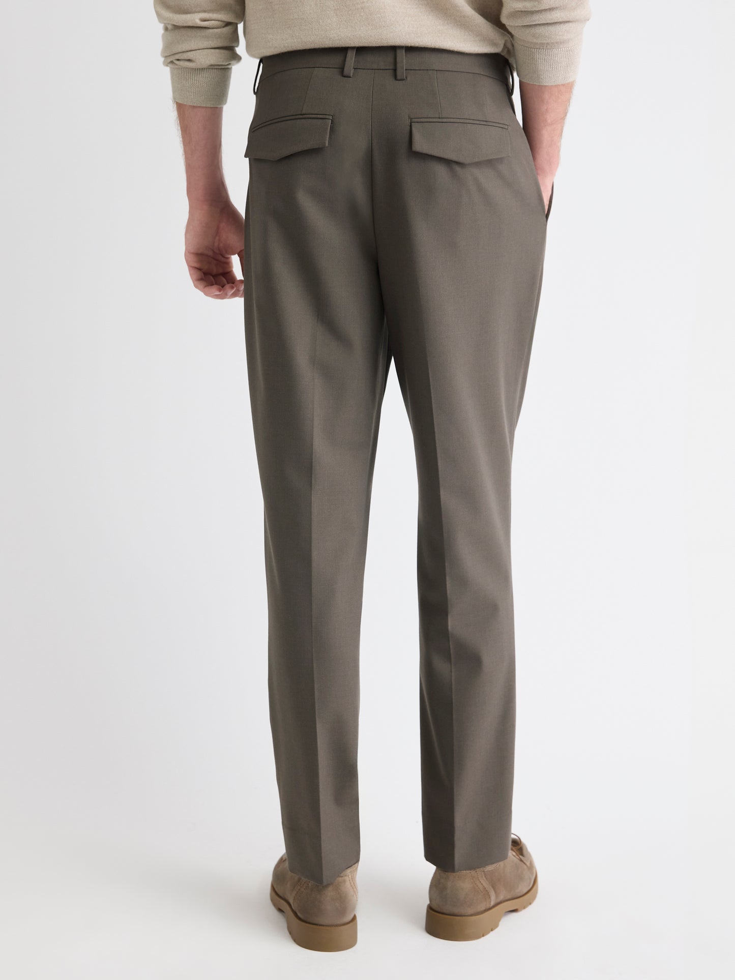 Wool-Blend Tapered-Leg Pleated Dress Pant | RW&CO. Wool-Blend Tapered-Leg Pleated Dress Pant | RW&CO.