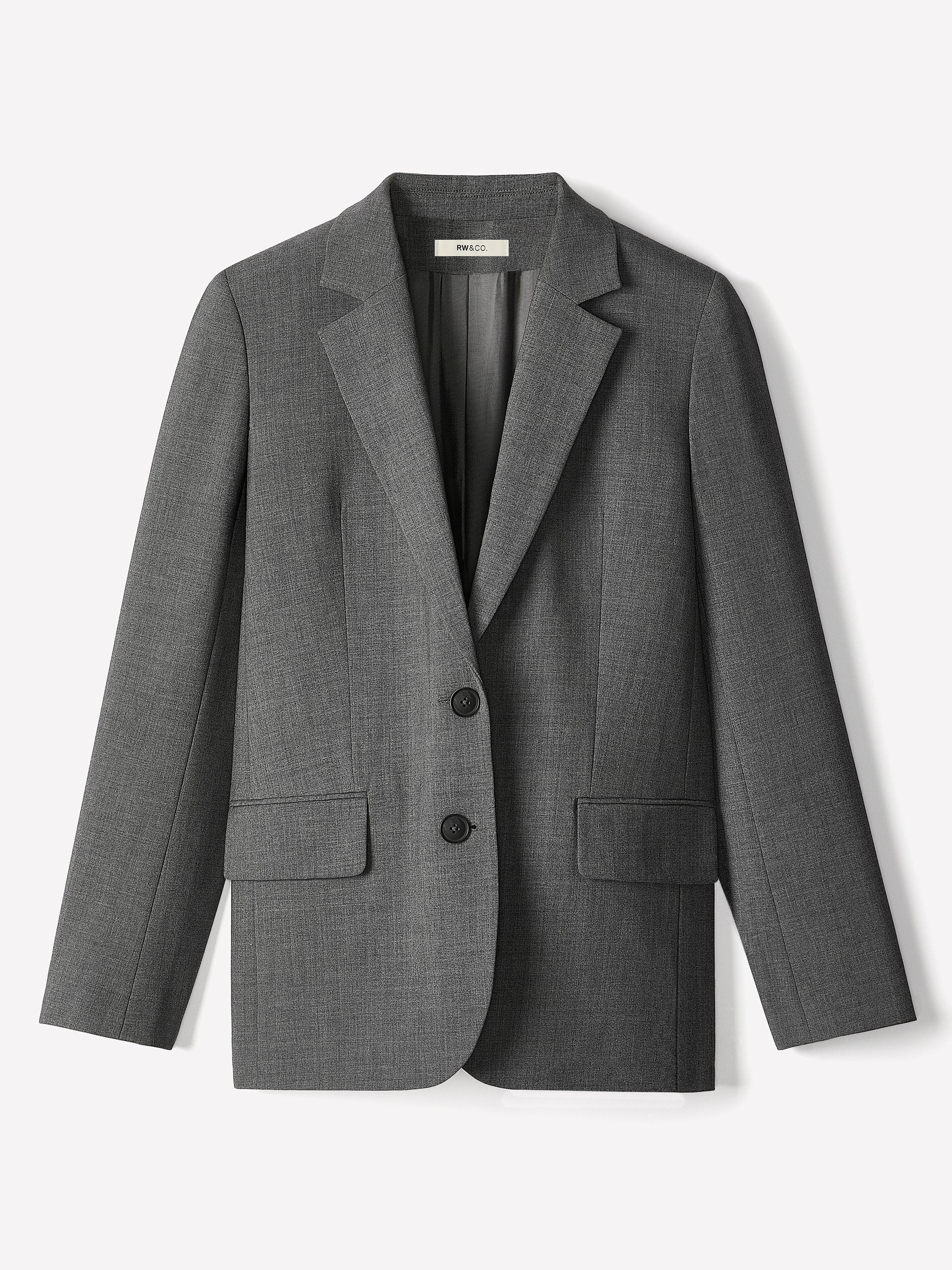 Relaxed-Fit Two-Button Twill Blazer