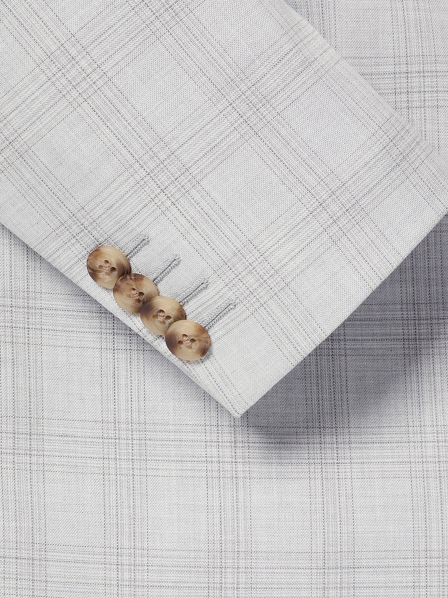 Slim Fit Grey Checkered Suit Blazer