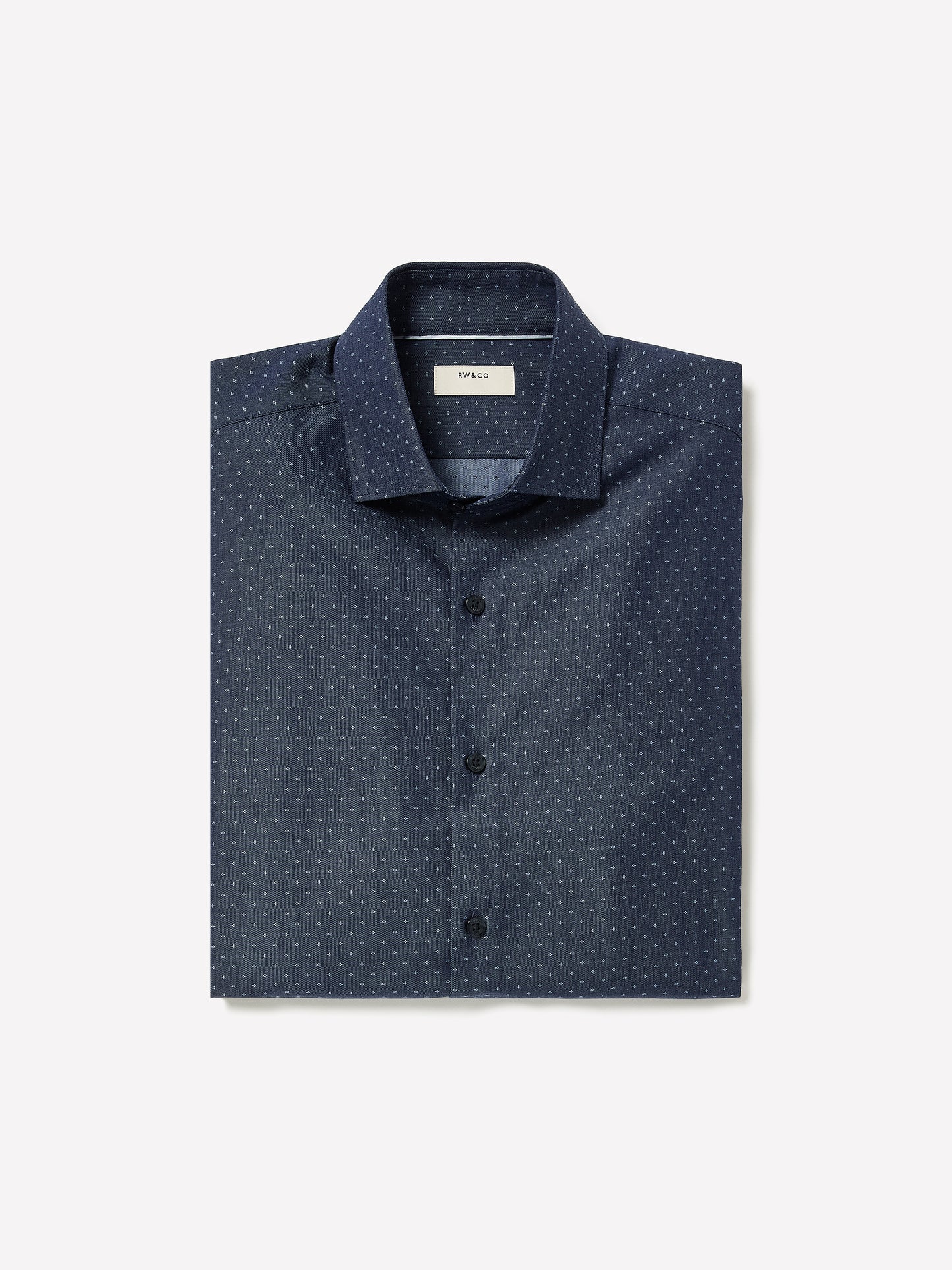 Slim Fit Cotton Shirt with Stand Collar
