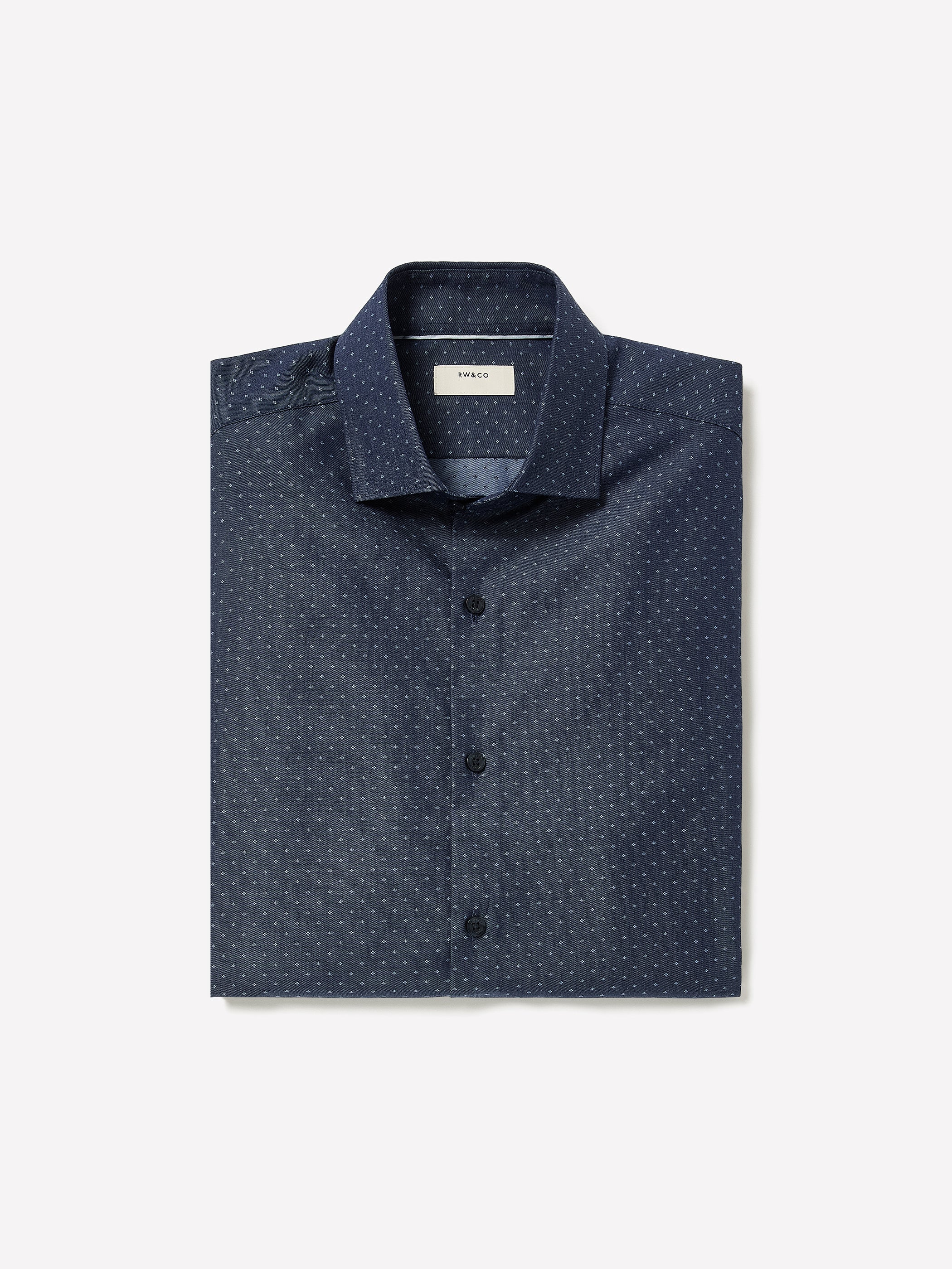 Slim Fit Cotton Shirt with Stand Collar