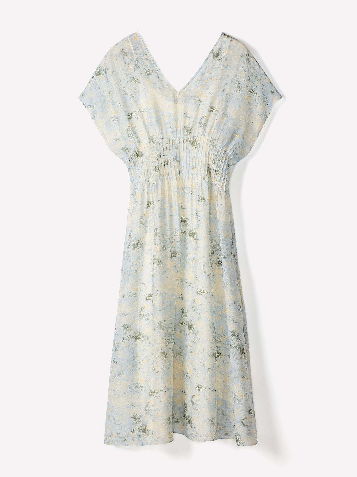Woven Dress with Lyocell Flutter Sleeves