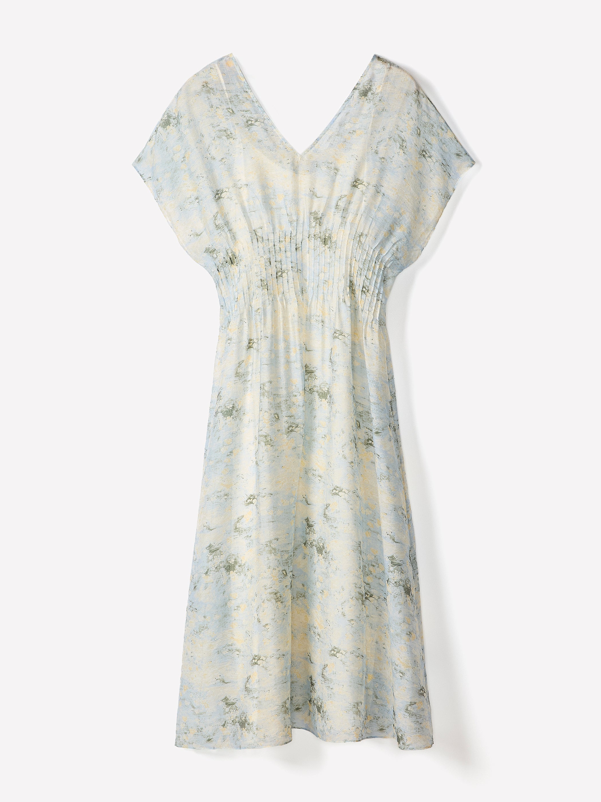 Woven Dress with Lyocell Flutter Sleeves