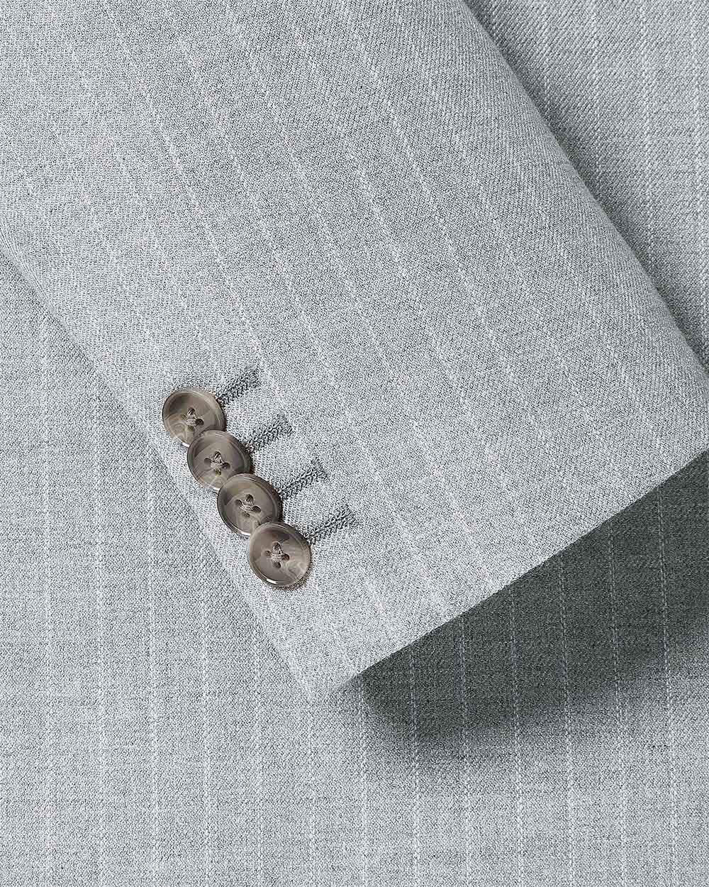Tailored Fit Double-Breasted Striped Suit Blazer