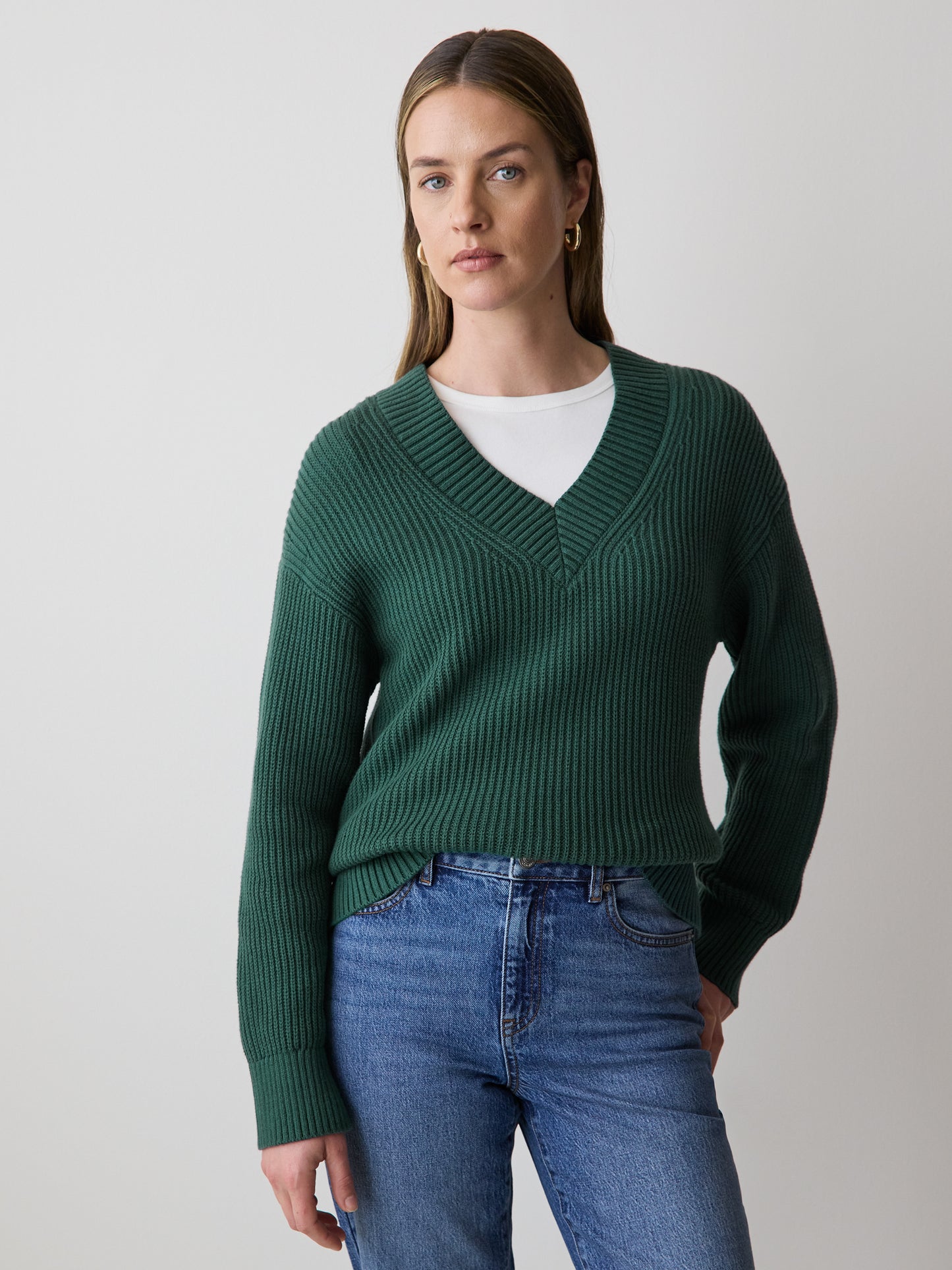 Long-Sleeve V-Neck Sweater