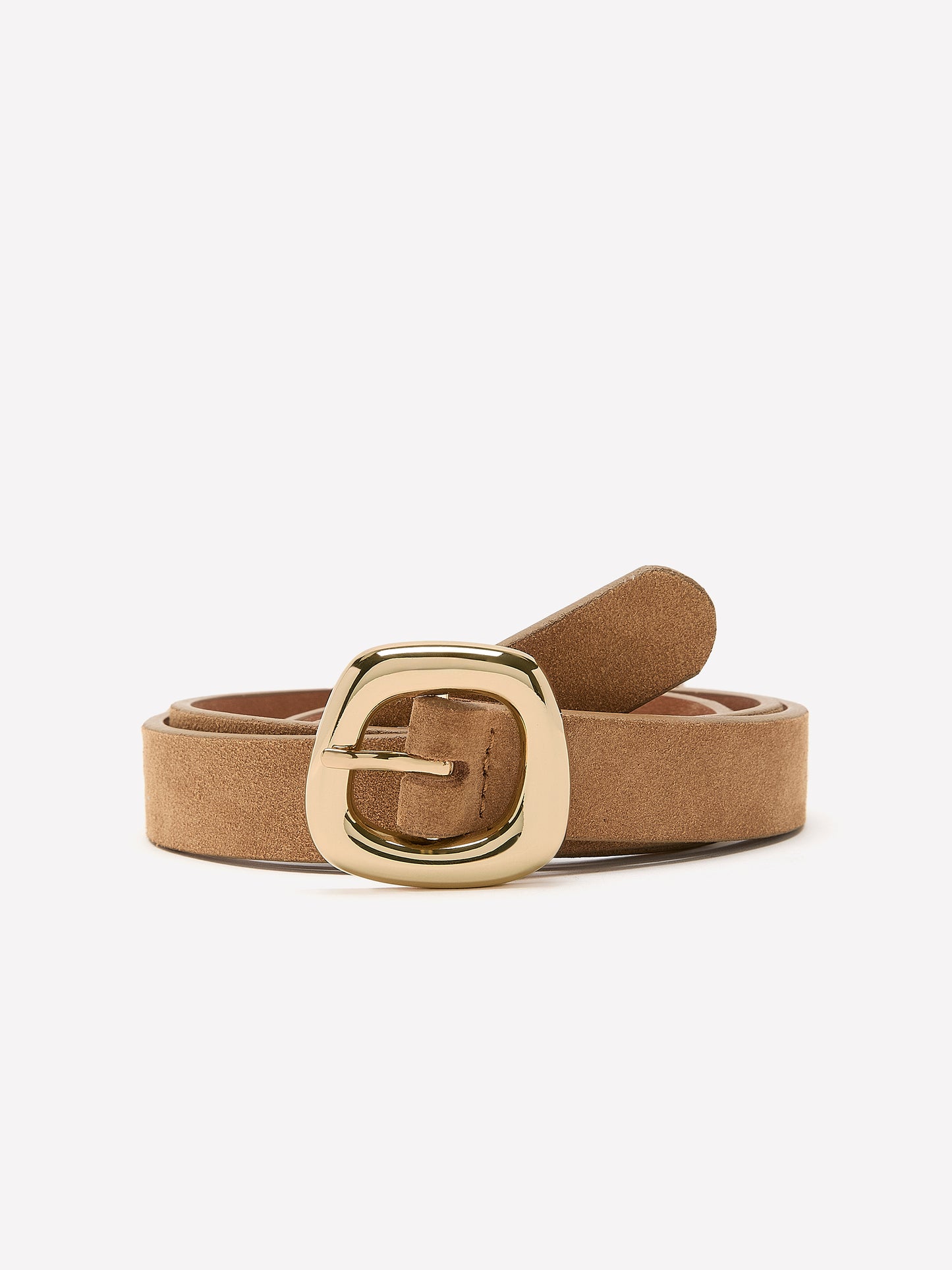 Suede Belt with Sculptural Buckle