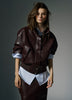 Woven PU Coated Jacket with Funnel Neck