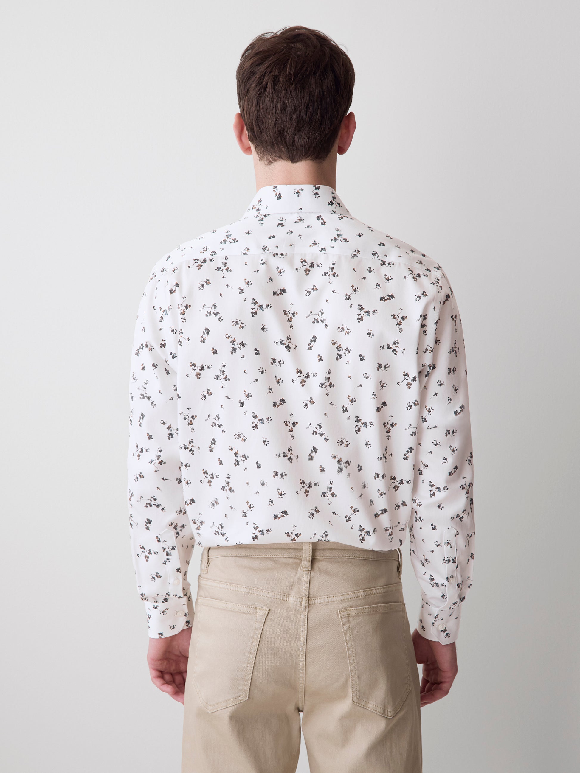 Tailored Fit Dress Shirt with Floral Pattern