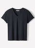 Knit Pullover V-Neck Tee Silk Blend