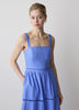 Sleeveless Square-Neck Linen-Blend Midi Dress
