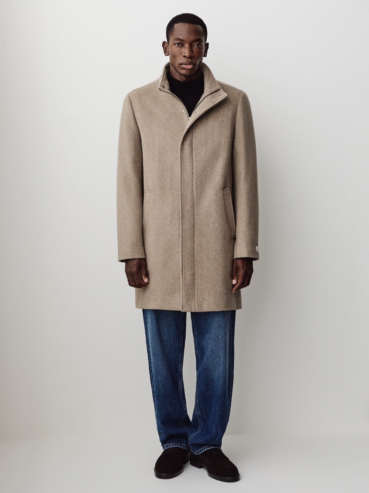 Wool Blend Funnel Topcoat