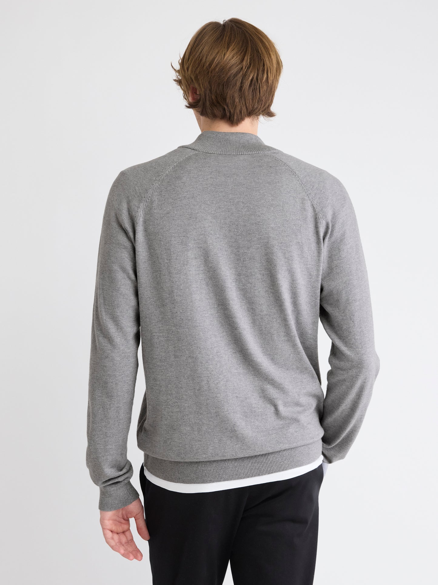 Long-Sleeve Quarter-Zip Mock-Neck Sweater