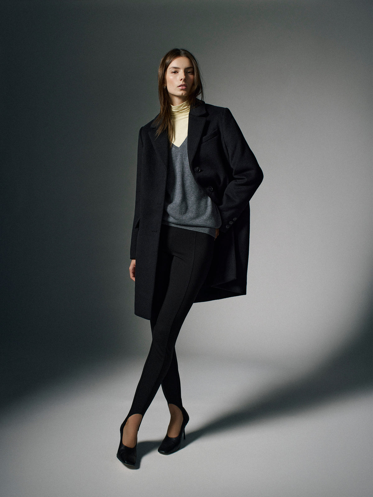 Classic Wool-Blend Three-Button Coat
