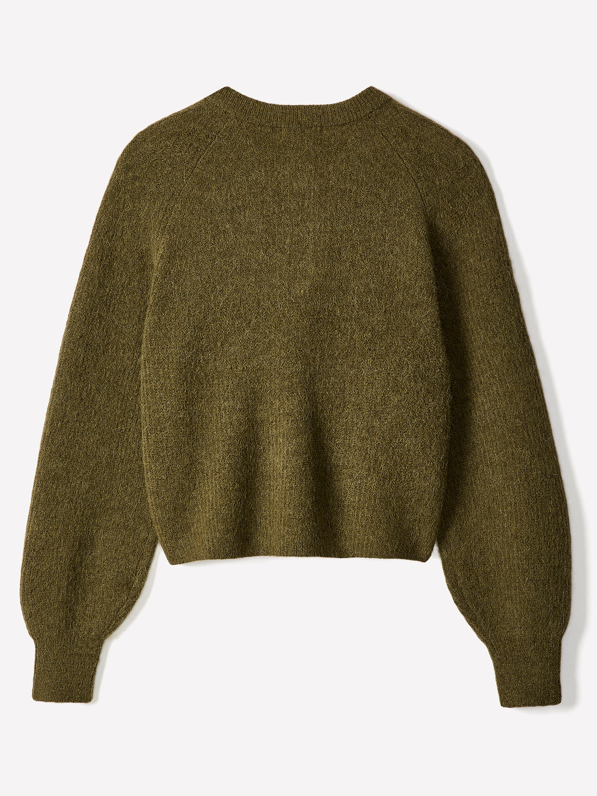 Wool-Blend Long-Sleeve Crew-Neck Cardigan