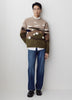 Long Sleeve Landscape Intarsia Crew Neck Sweater