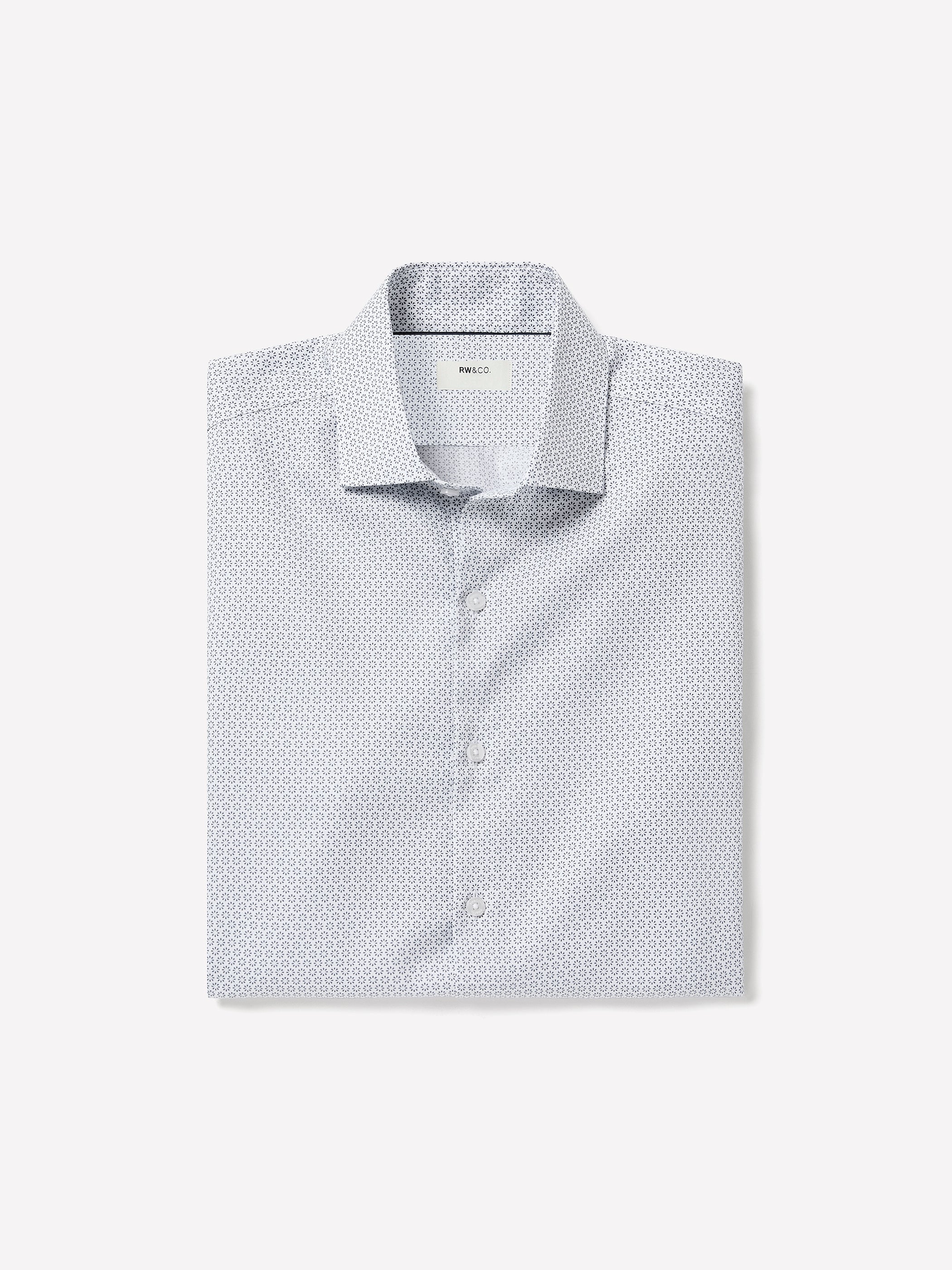 Slim-Fit Dress Shirt with Geo Floral Pattern