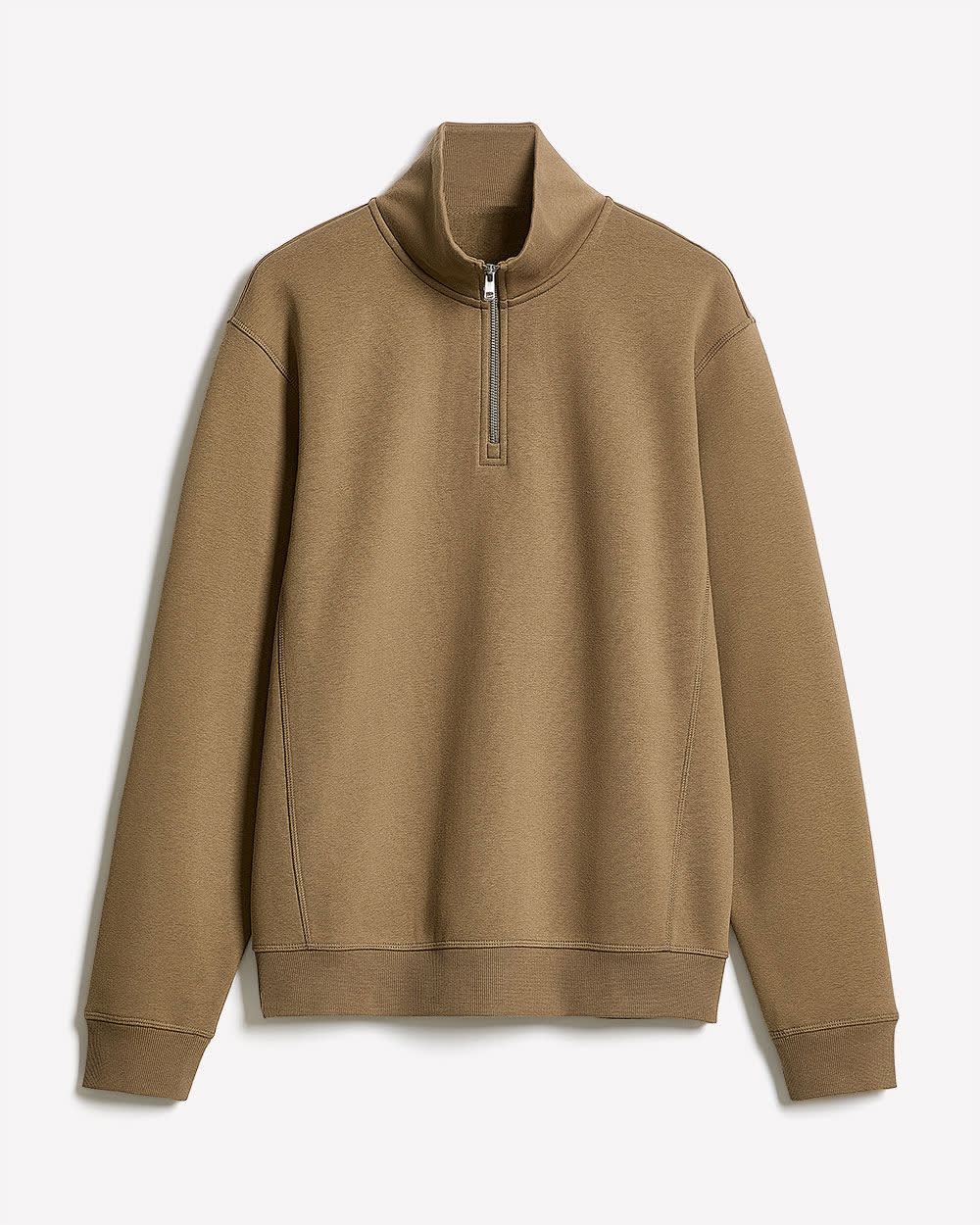 Long-Sleeve Quarter-Zip Mock-Neck Sweater
