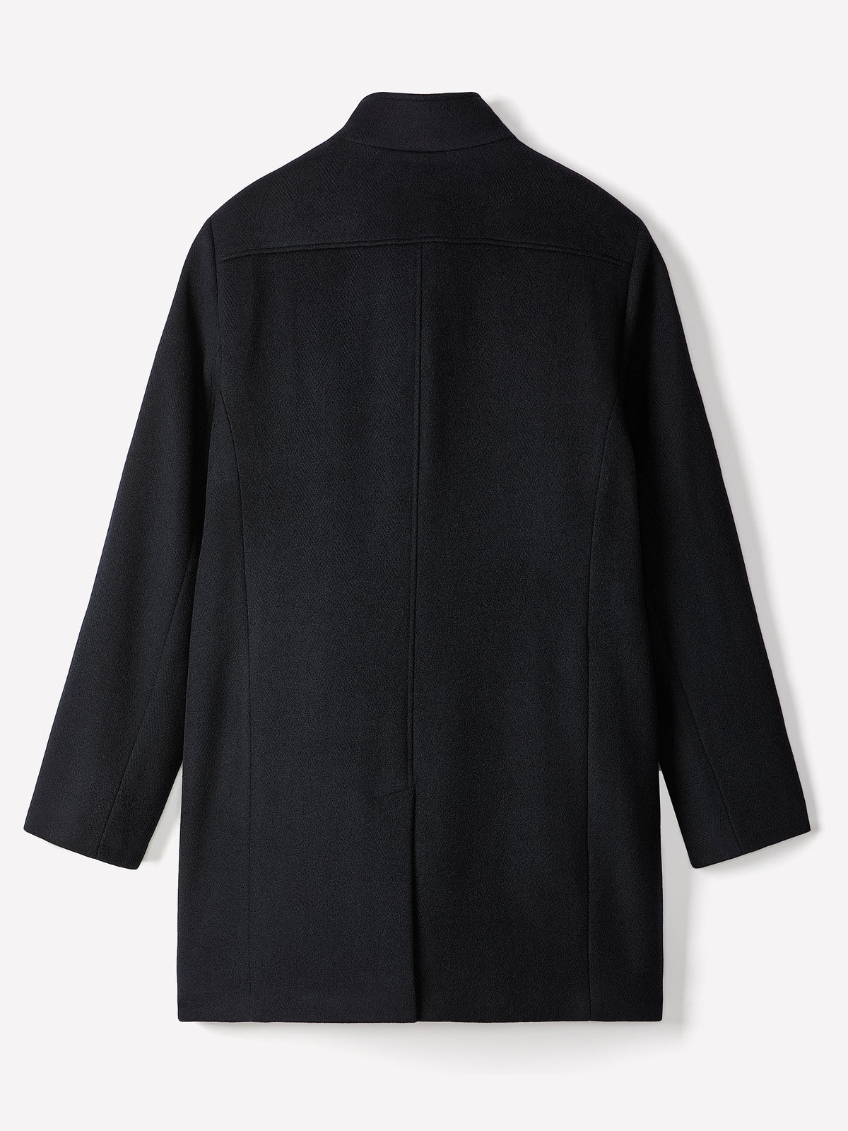 Wool Blend Funnel Topcoat for Men