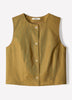 Linen-Blend Sleeveless Vest
