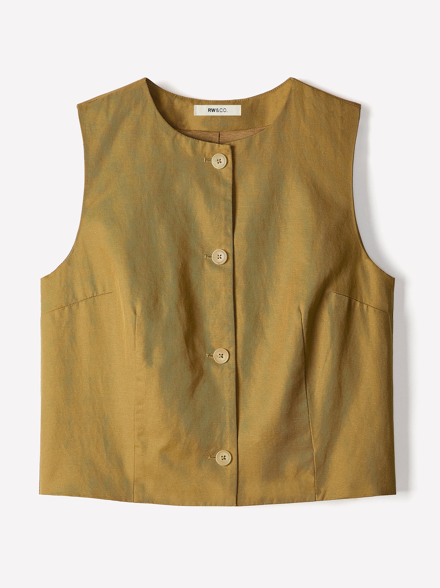 Linen-Blend Sleeveless Vest