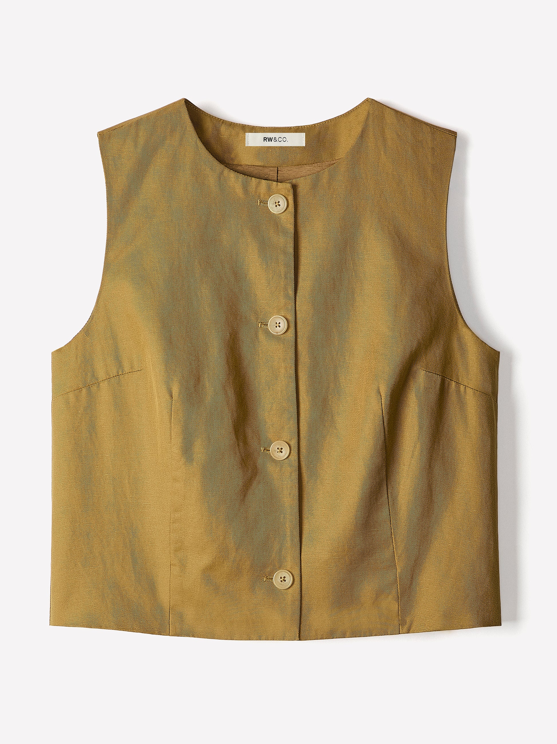 Linen-Blend Sleeveless Vest