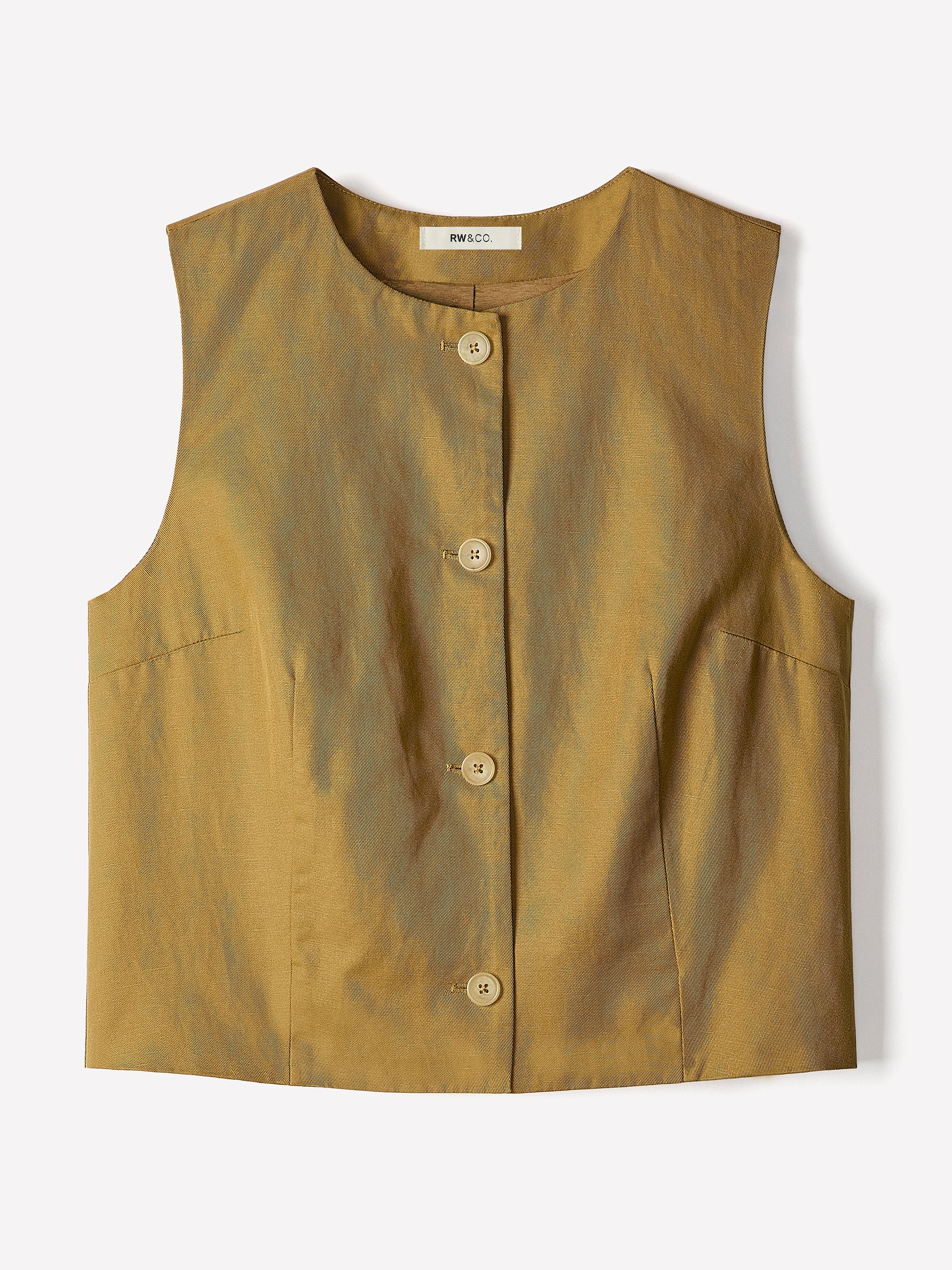 Linen-Blend Sleeveless Vest