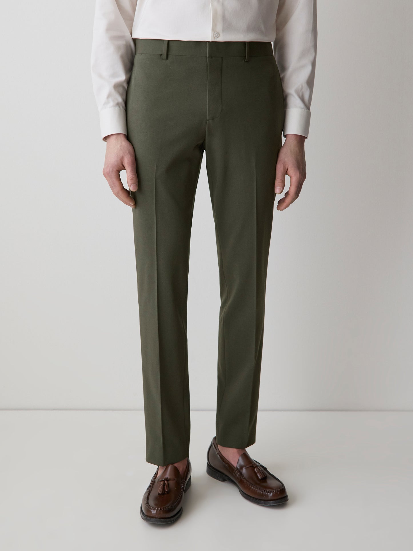 Slim-Fit Dark Green Suit Pant
