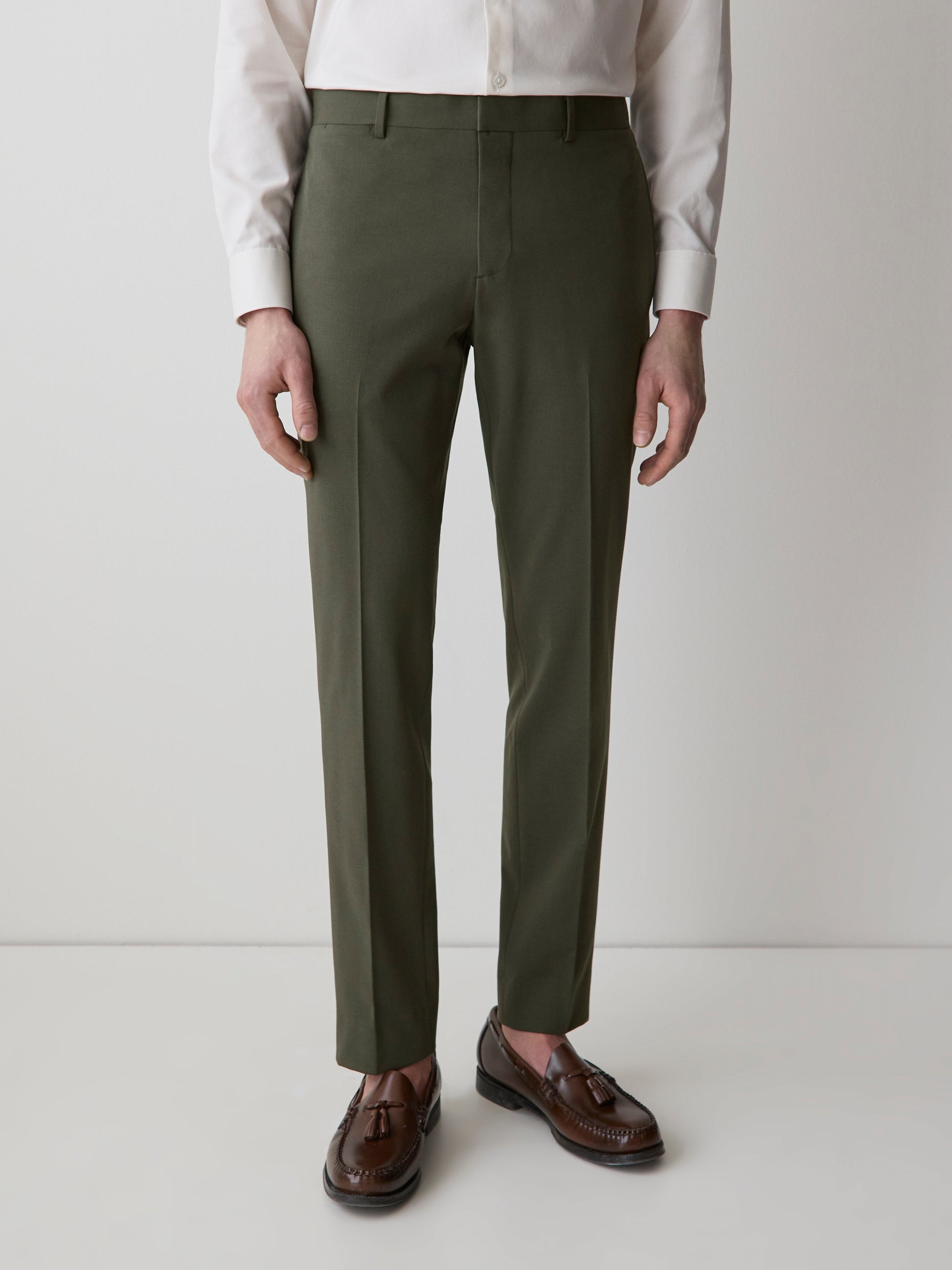 Slim-Fit Dark Green Suit Pant