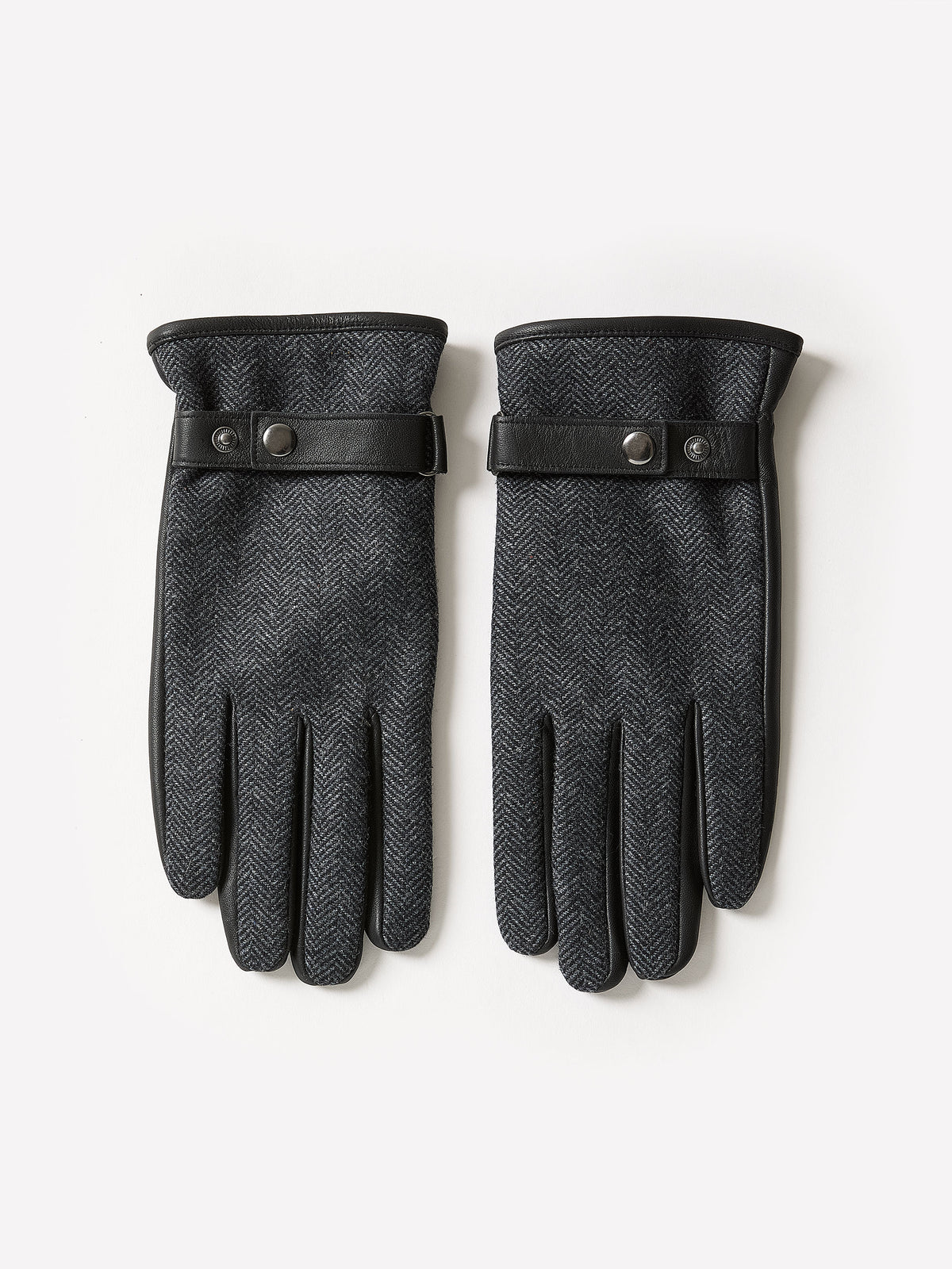Sheepskin Gloves with Herringbone Woven Panel