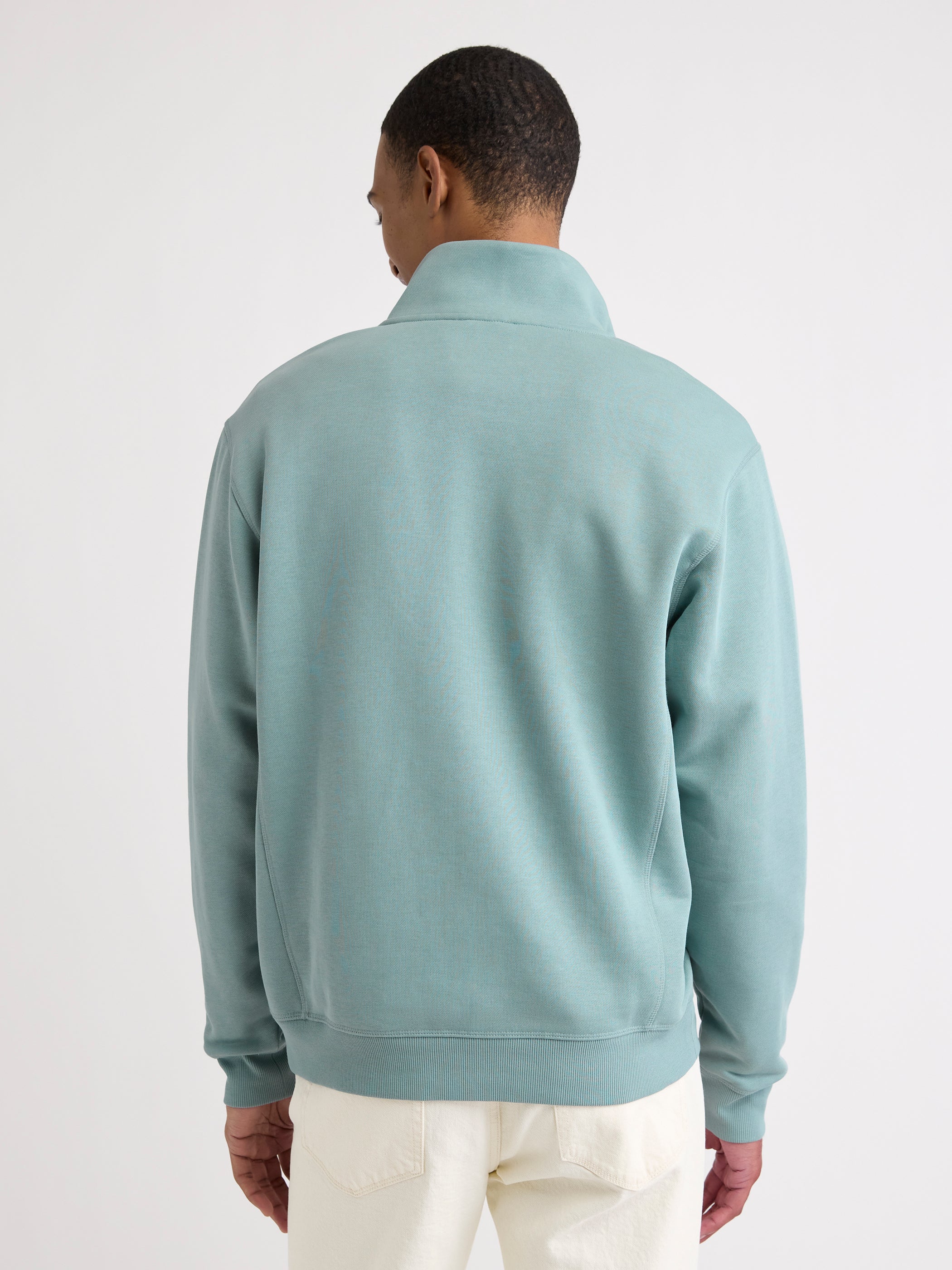 Long-Sleeve Half-Zip Mock-Neck Sweater
