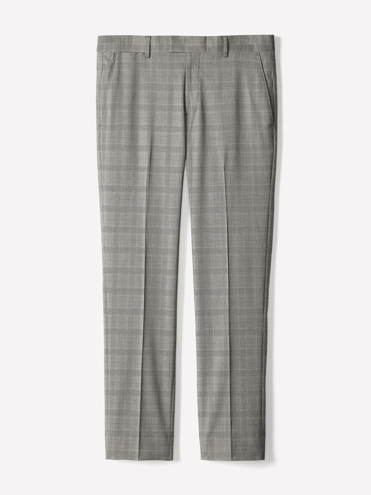 Slim-Fit Checkered Grey Suit Pant