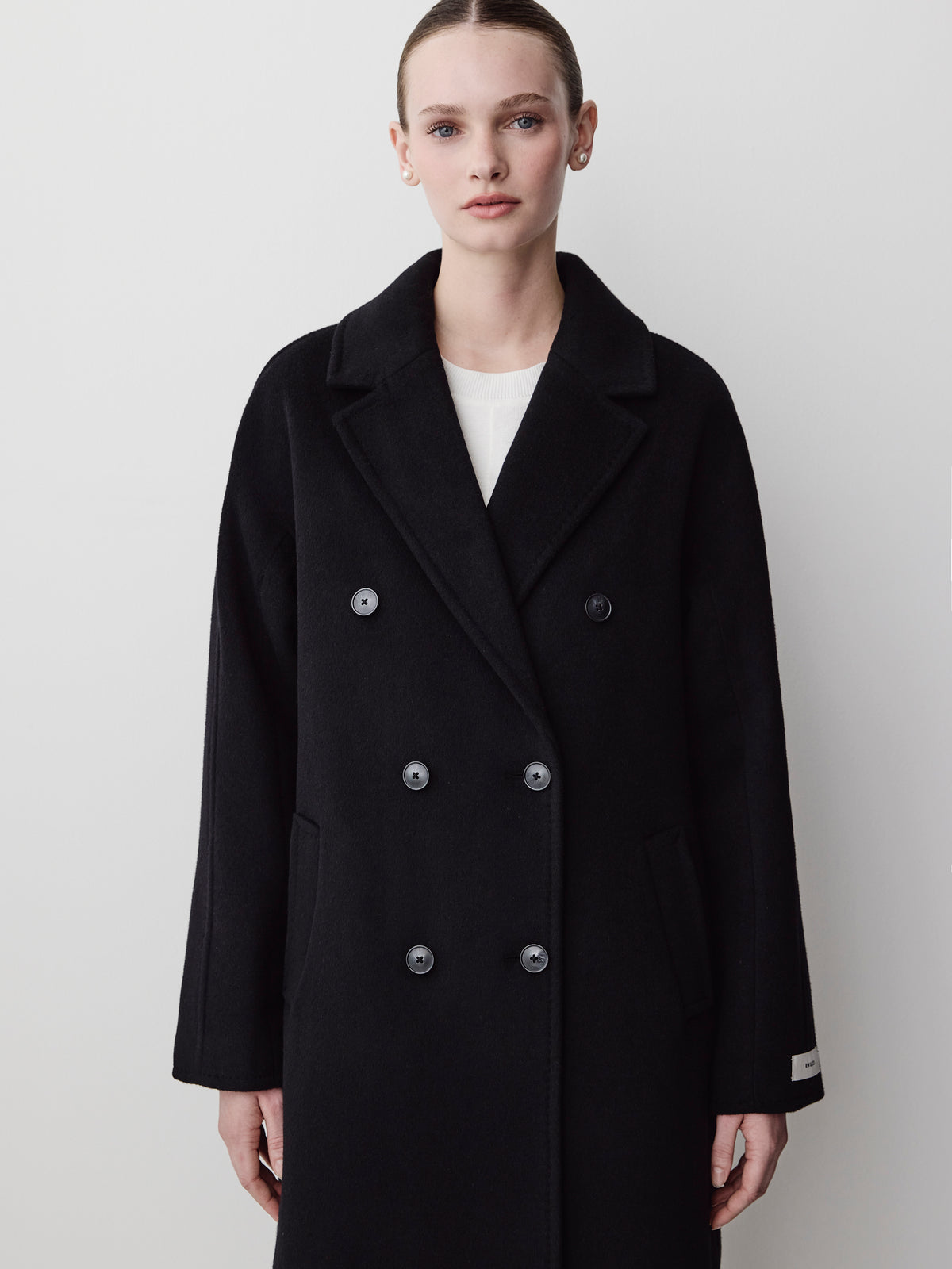 Relaxed-Fit Wool-Blend Double-Breasted Coat