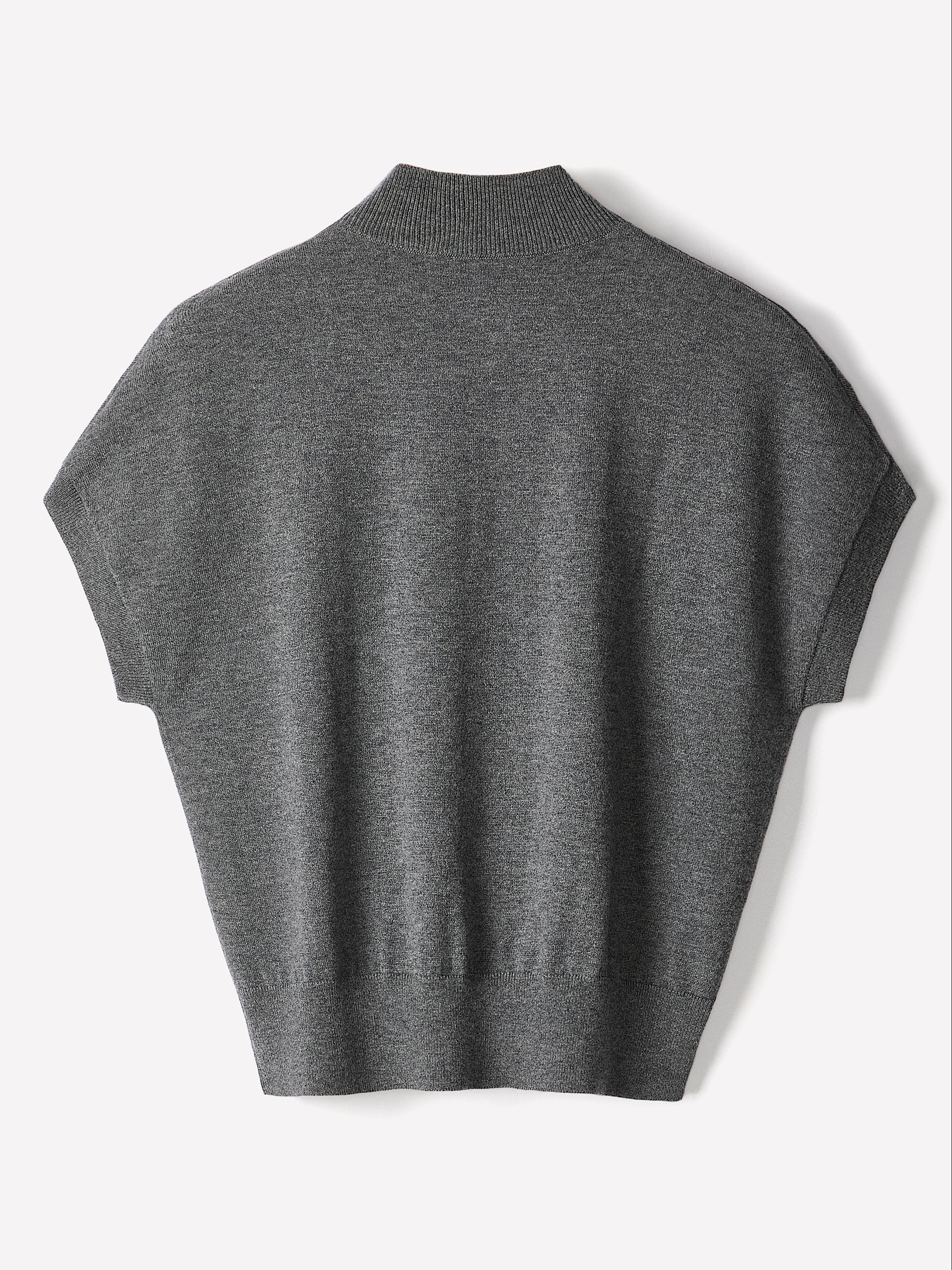 Knit Sweater Extra Fine Merino Wool Mock Neck