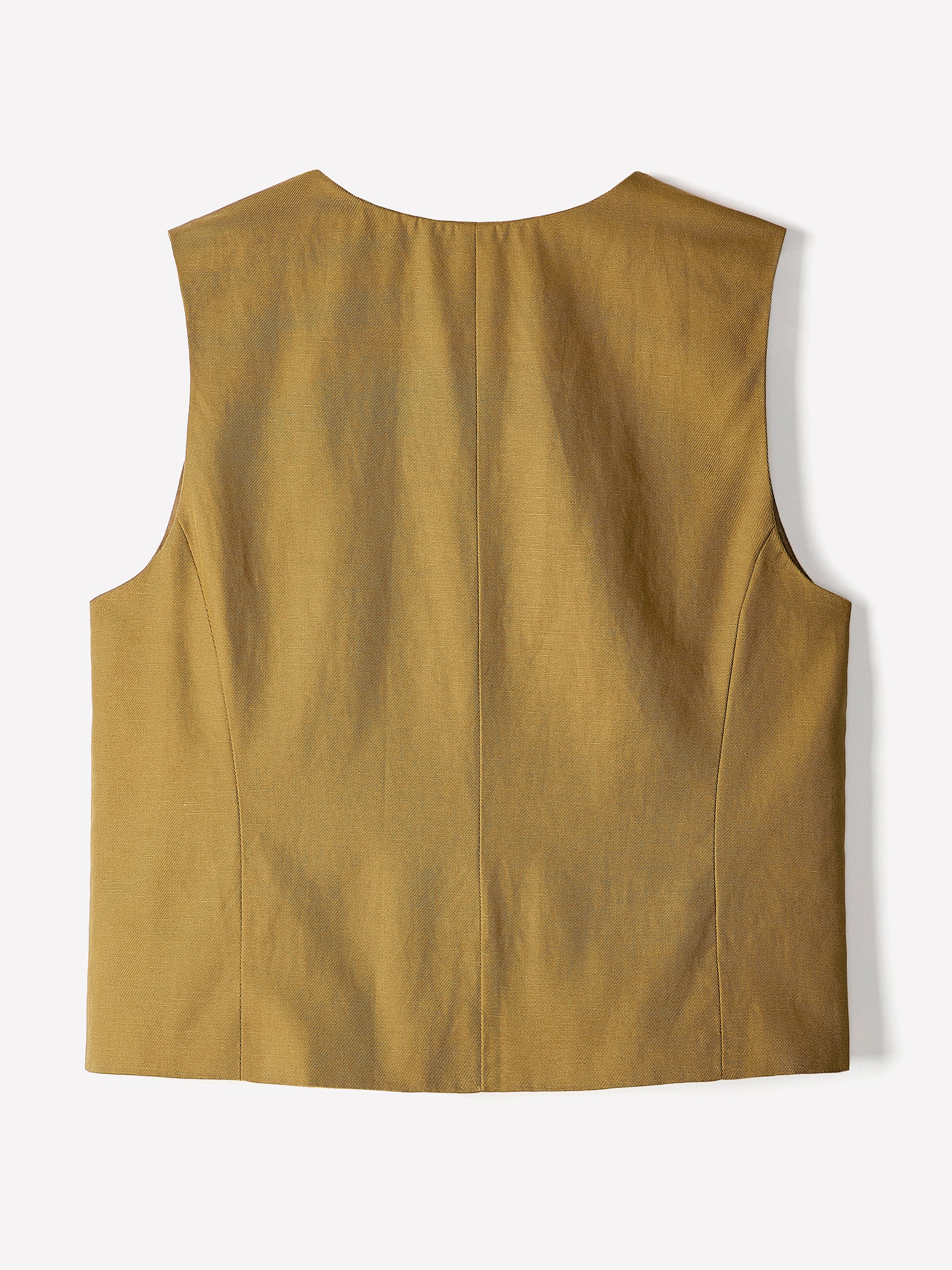Linen-Blend Sleeveless Vest