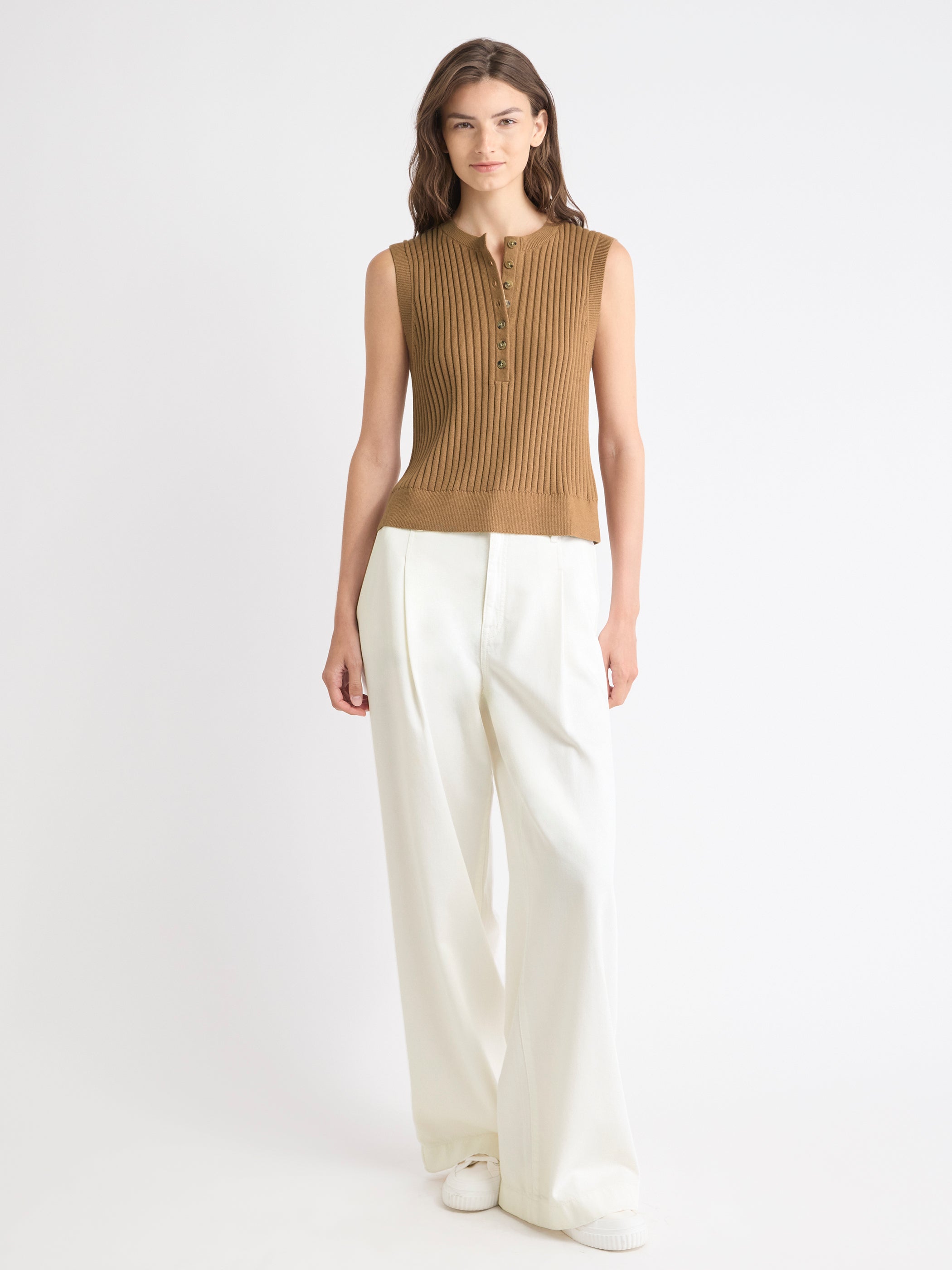 Veste Courte à Col Henley