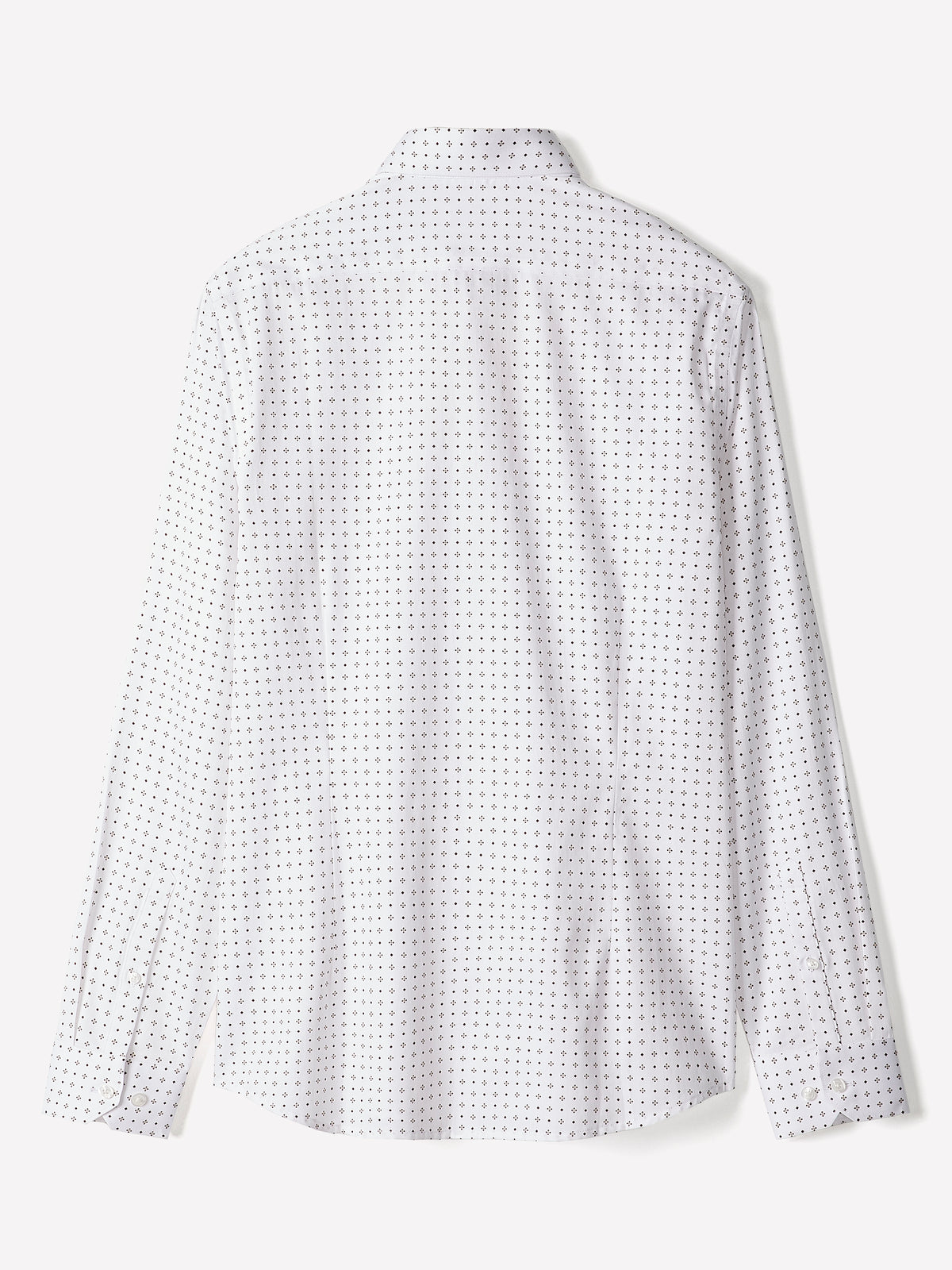 Slim Fit Cotton Shirt Brown Micro Geo
