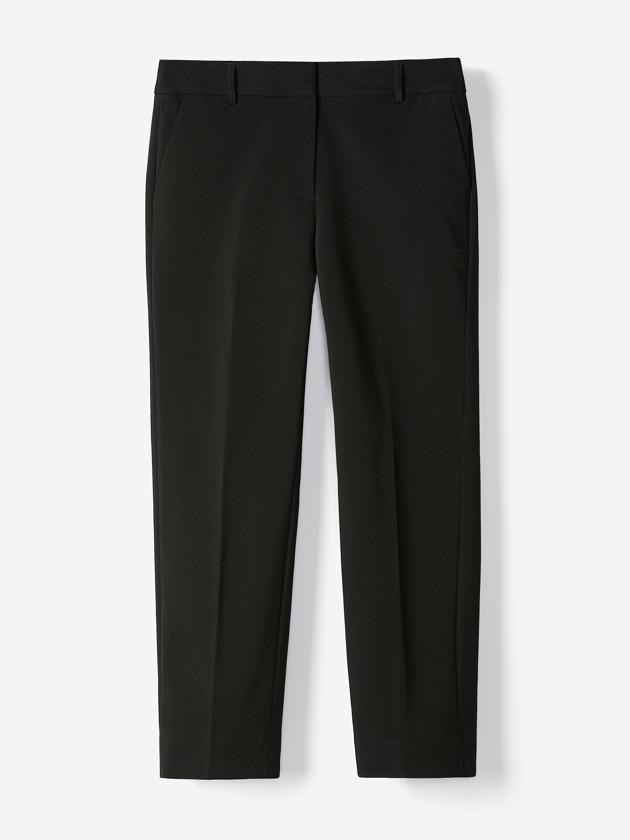 Limitless Straight-Leg Mid-Rise Black Ankle Pant