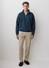 Long-Sleeve Half-Zip Mock-Neck Sweater