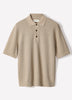 Textured Short-Sleeve Polo Sweater