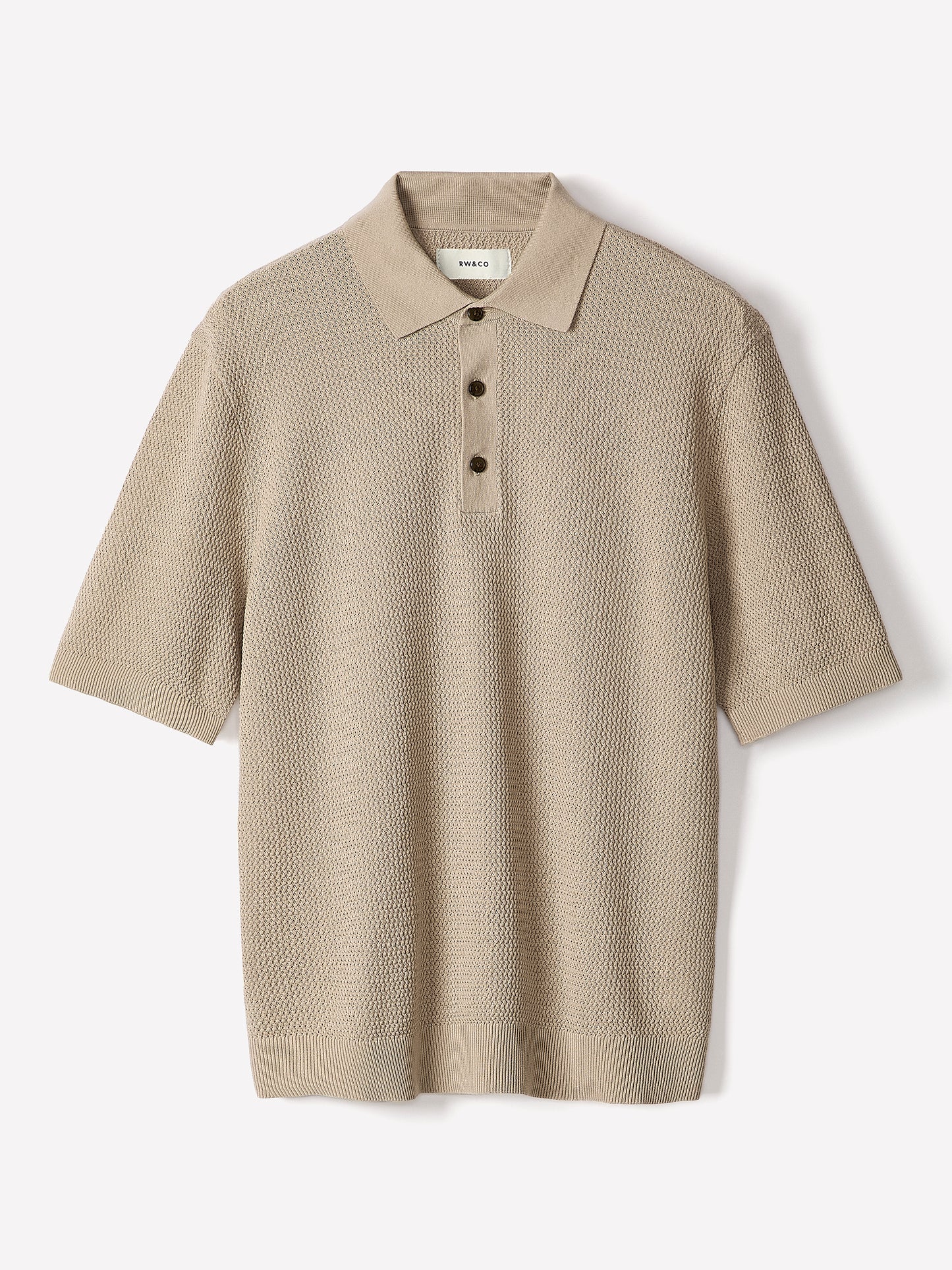 Textured Short-Sleeve Polo Sweater
