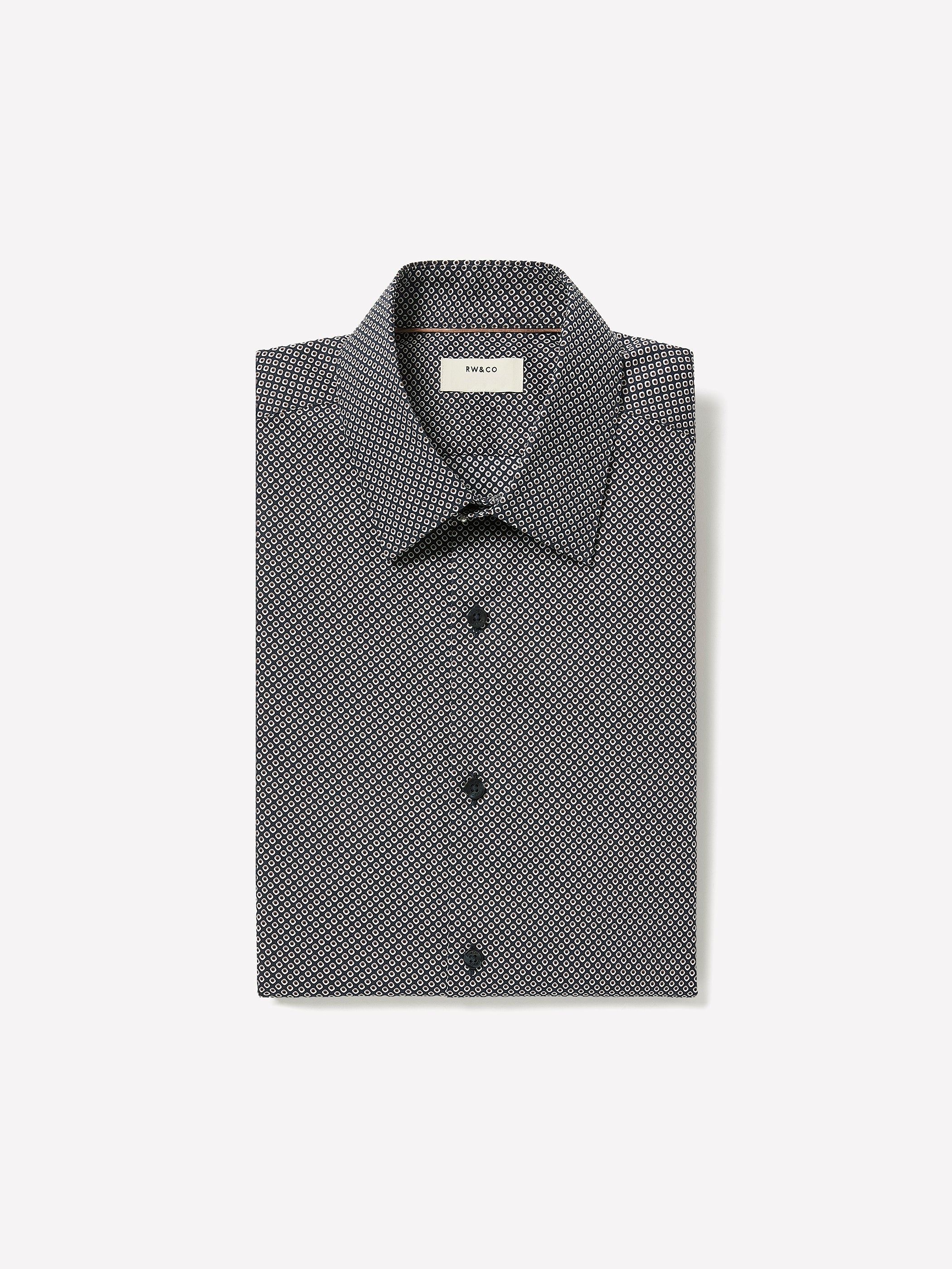Regular-Fit Dress Shirt with Geo Print