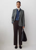 Woven Straight Crop Pant Mid Rise Stretch Fabric