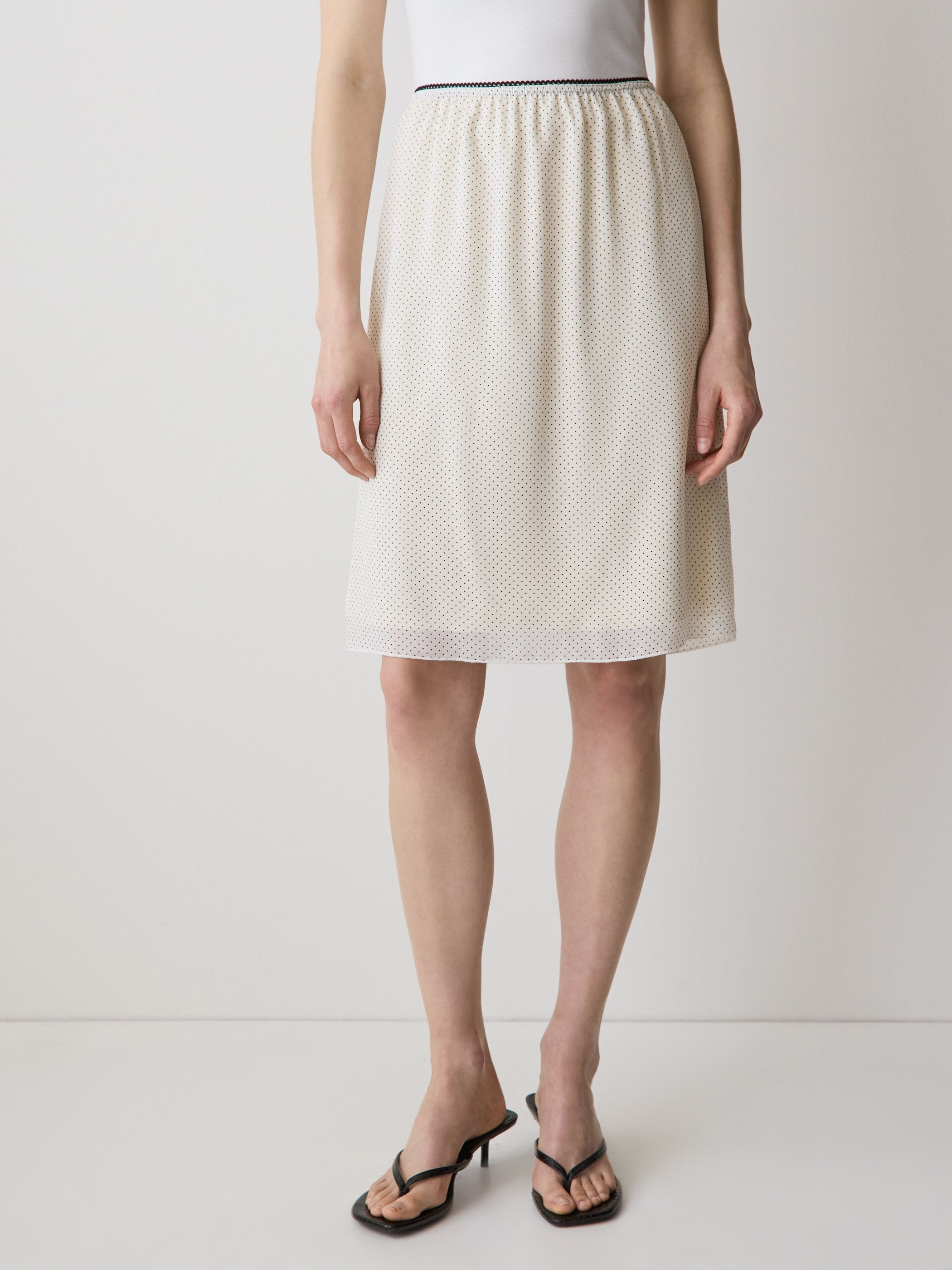 High-Rise Straight Chiffon Skirt