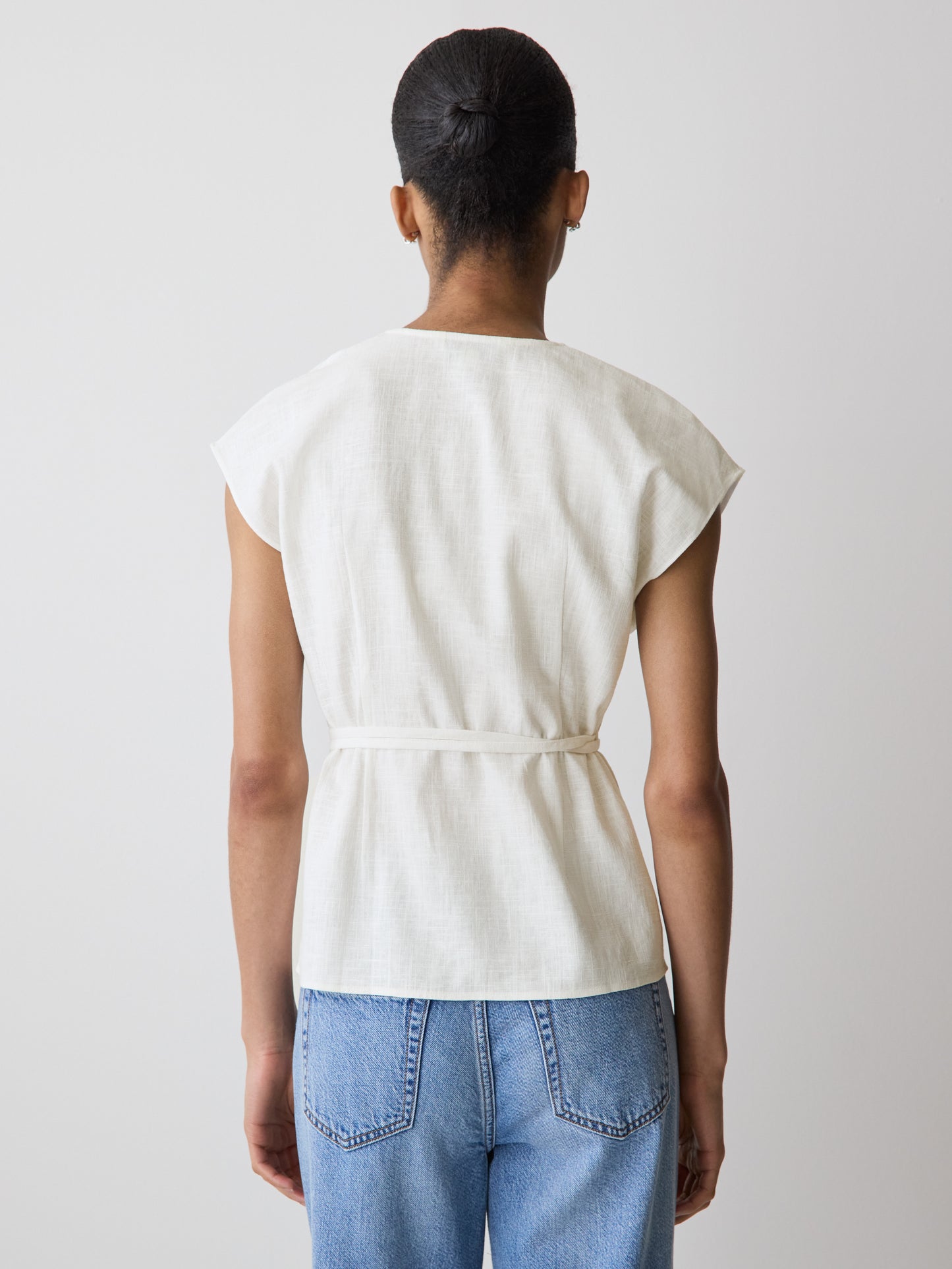 Extended-Sleeve Wrap Blouse