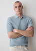 Textured Short-Sleeve Polo Sweater