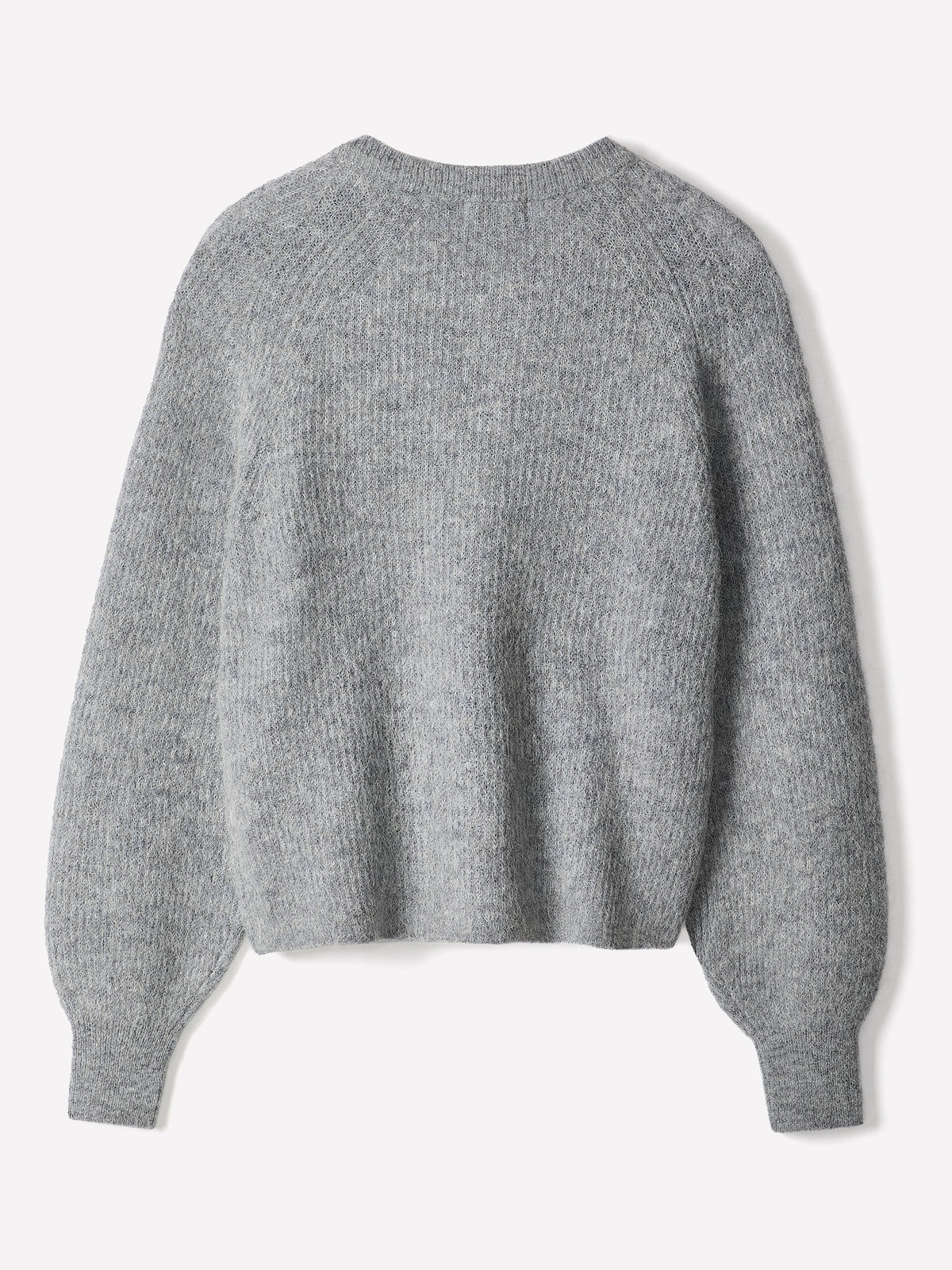 Wool-Blend Long-Sleeve Crew-Neck Cardigan