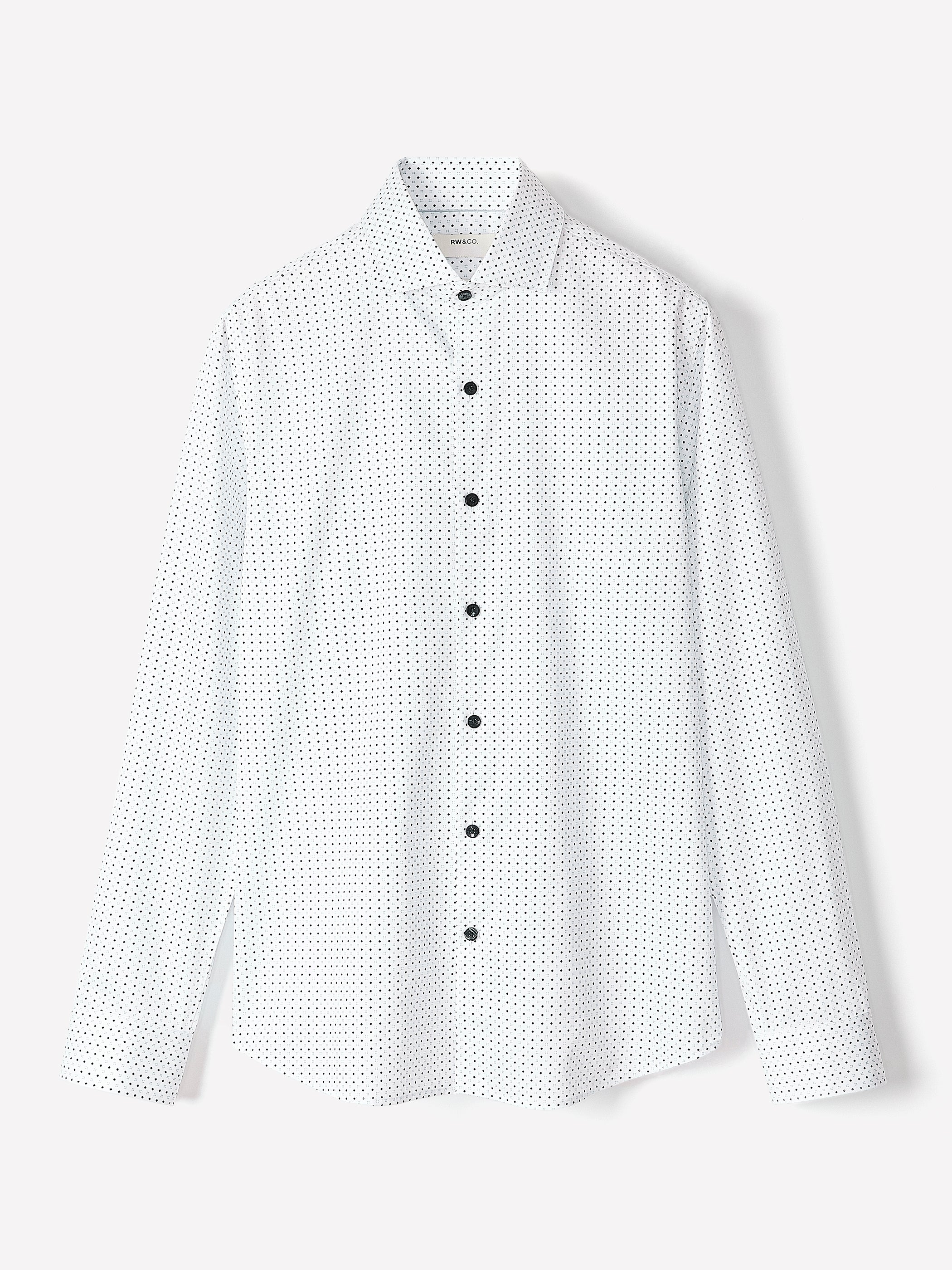 Slim Fit Dress Shirt With Micro Geometric Pattern