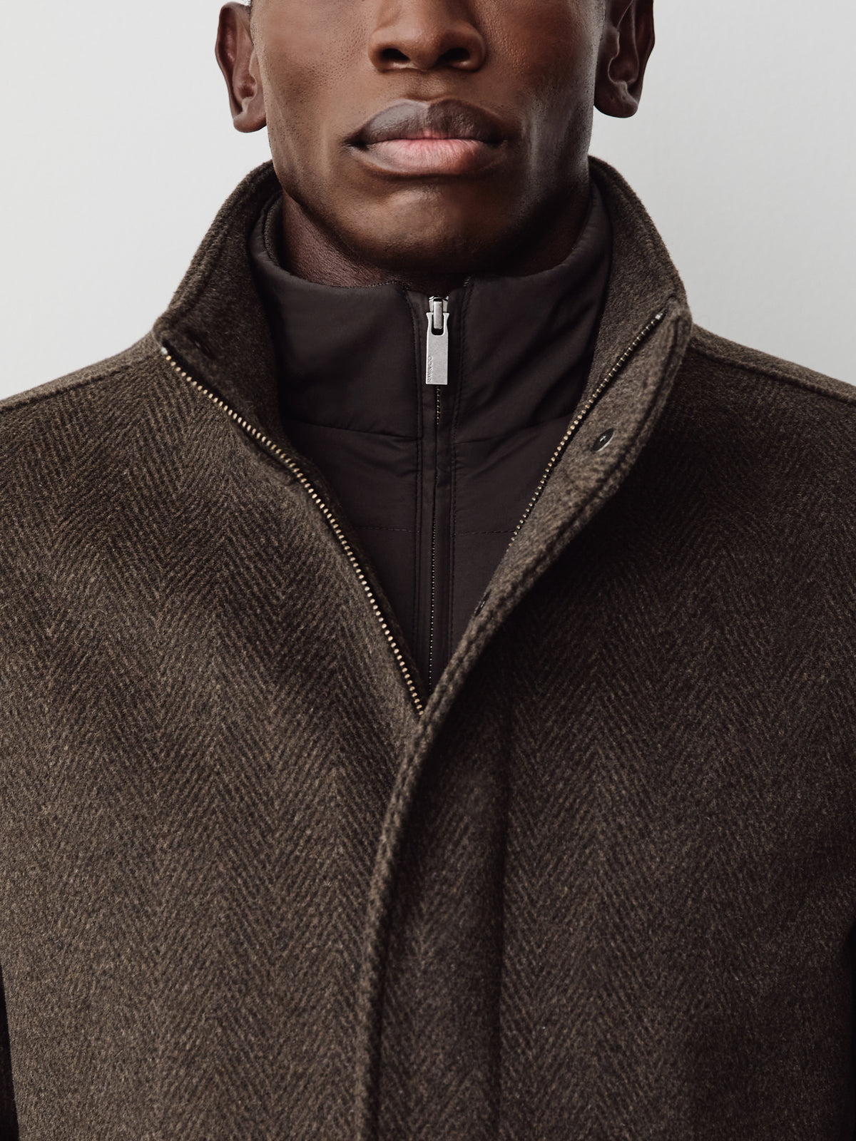 Wool Blend Funnel Topcoat