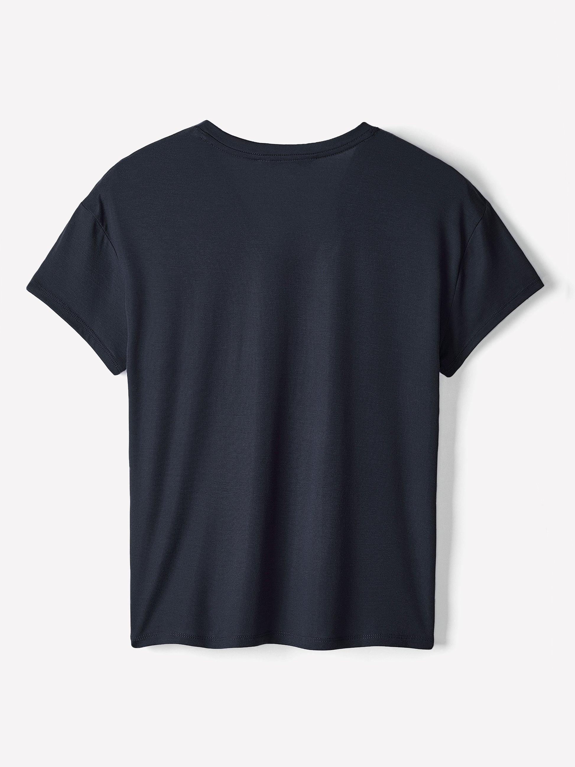 Knit Pullover V-Neck Tee Silk Blend